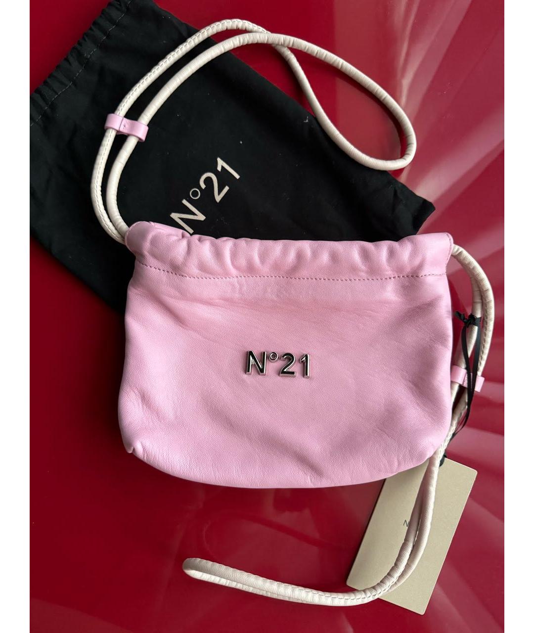 NO. 21 Розовая кожаная сумка с короткими ручками, фото 2