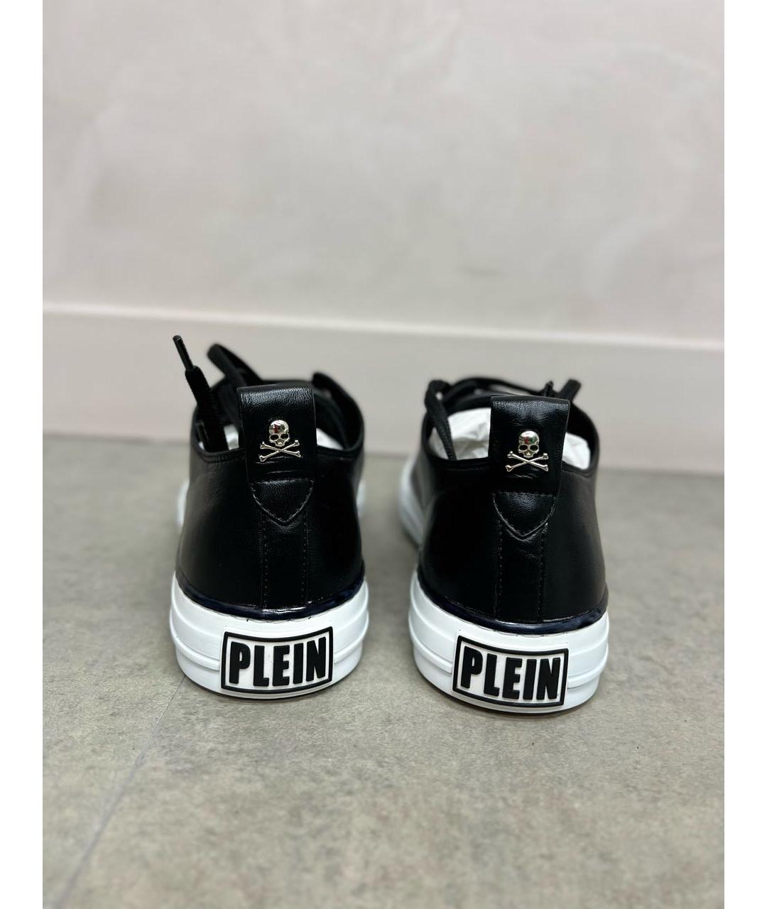 PHILIPP PLEIN Черные кожаные кеды, фото 3