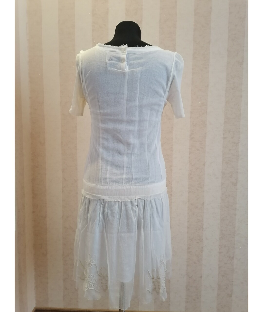 DONDUP Белое хлопковое платье, фото 2