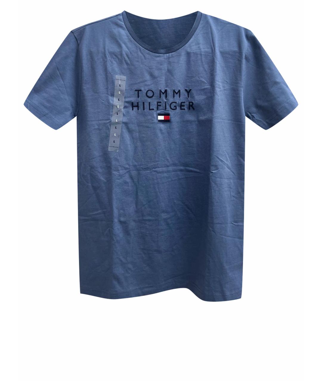 TOMMY HILFIGER Синяя хлопковая футболка, фото 1