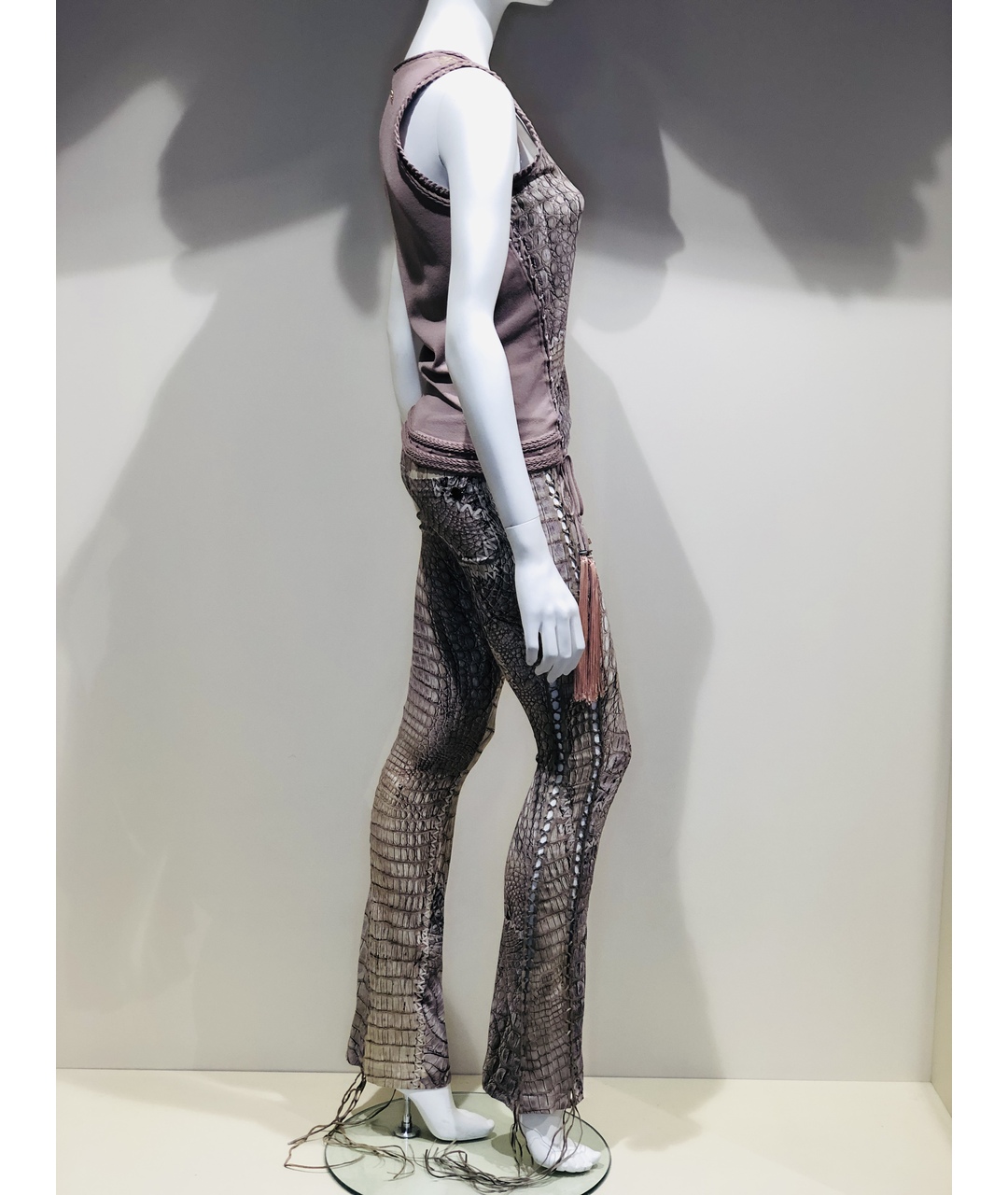 ROBERTO CAVALLI Коричневый вискозный костюм с брюками, фото 2