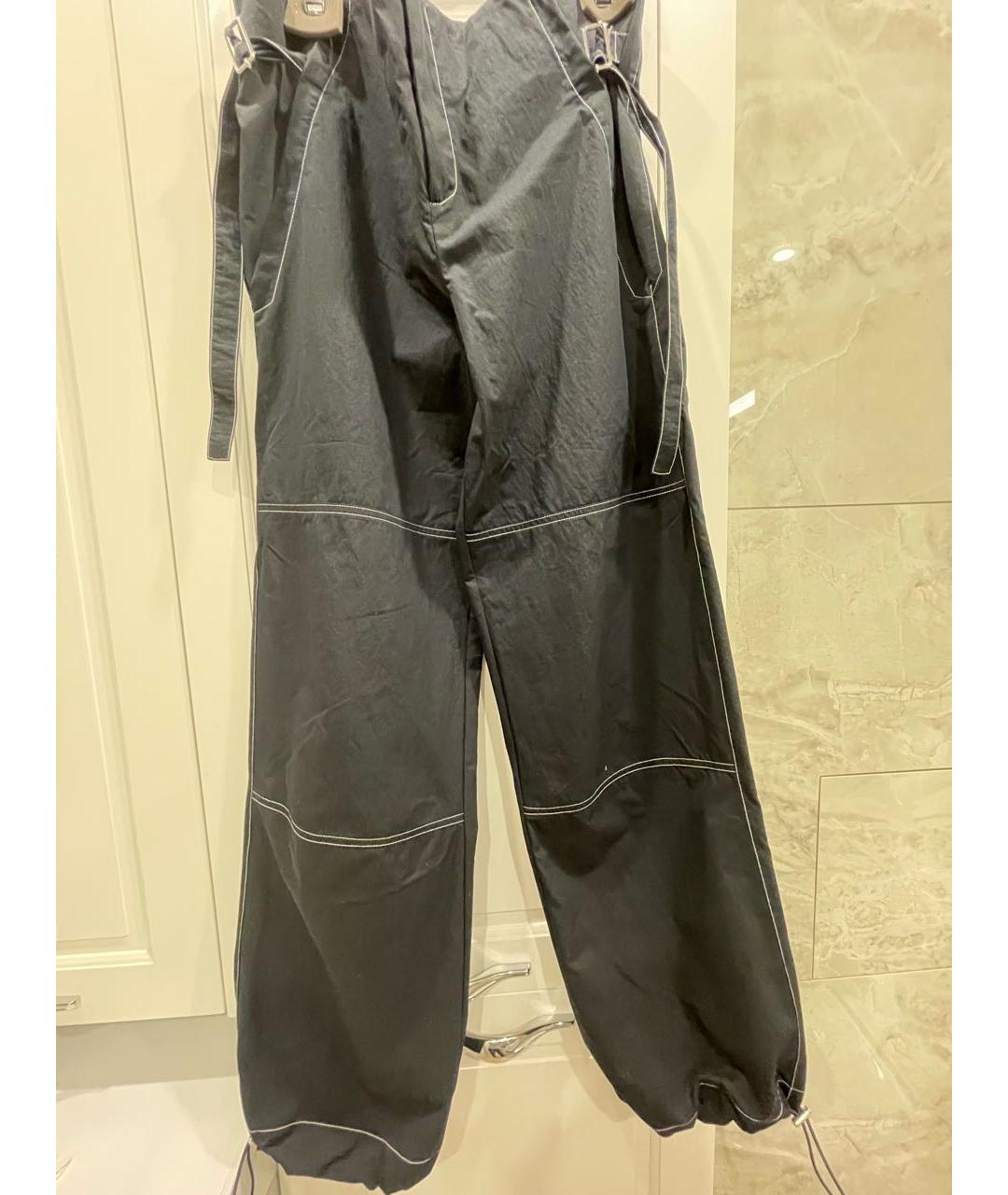 YUZEFI Черные хлопко-эластановые брюки широкие, фото 5