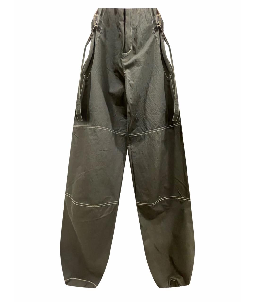 YUZEFI Черные хлопко-эластановые брюки широкие, фото 1