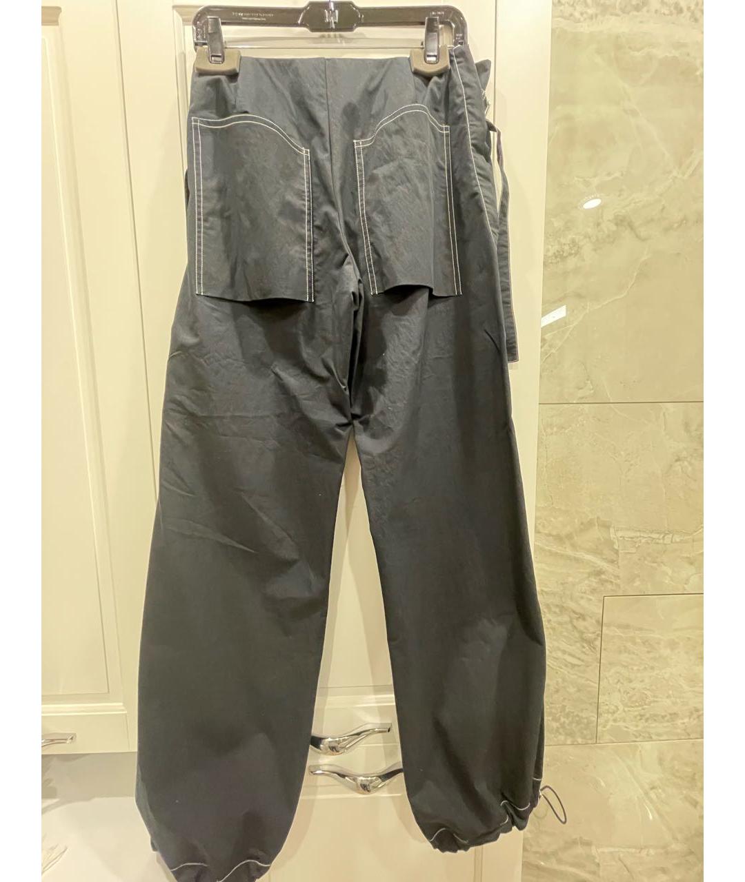 YUZEFI Черные хлопко-эластановые брюки широкие, фото 2