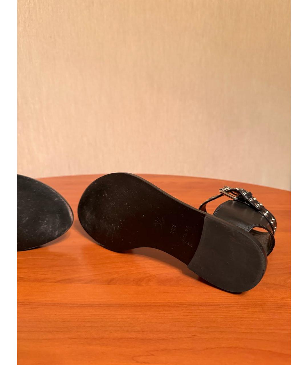 LOUIS VUITTON Черные кожаные сандалии, фото 6