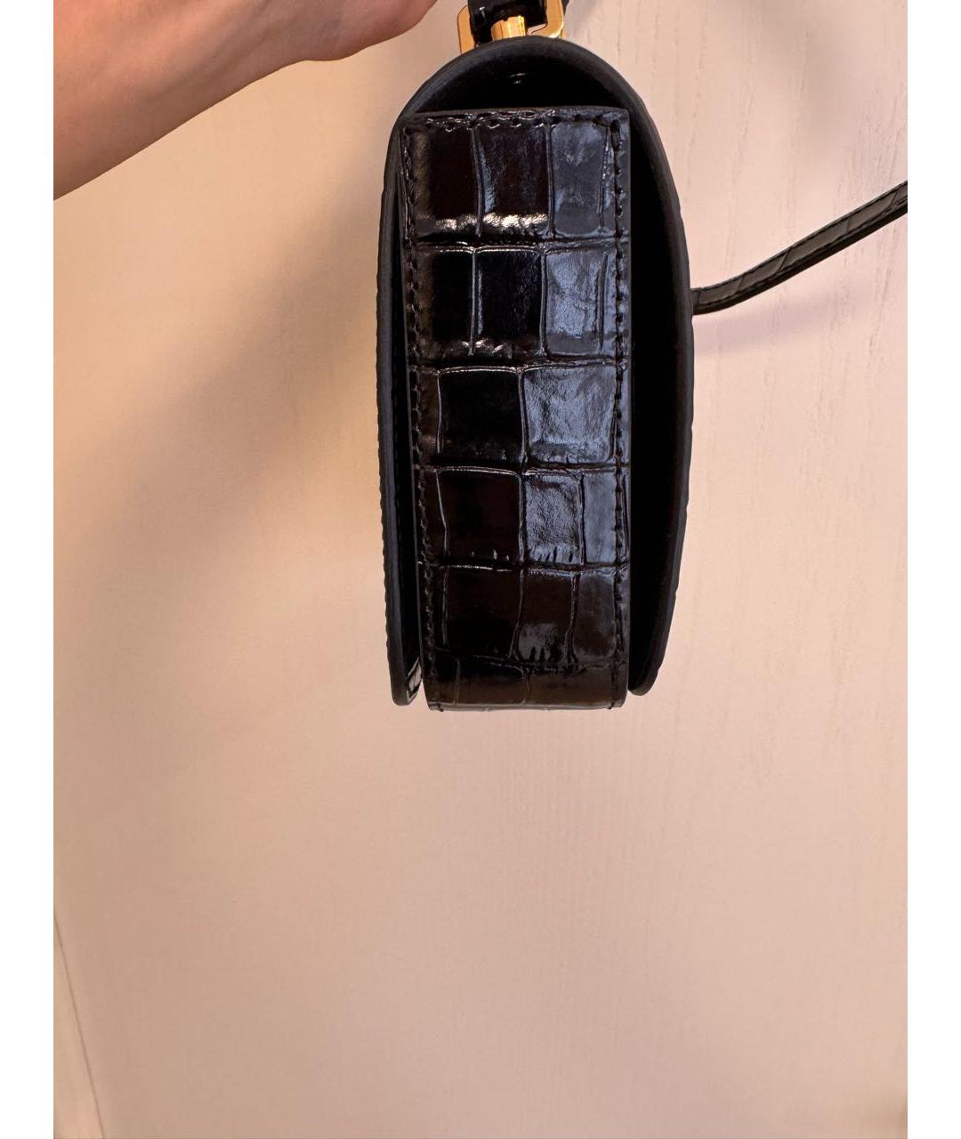 COCCINELLE Черная сумка через плечо из лакированной кожи, фото 4