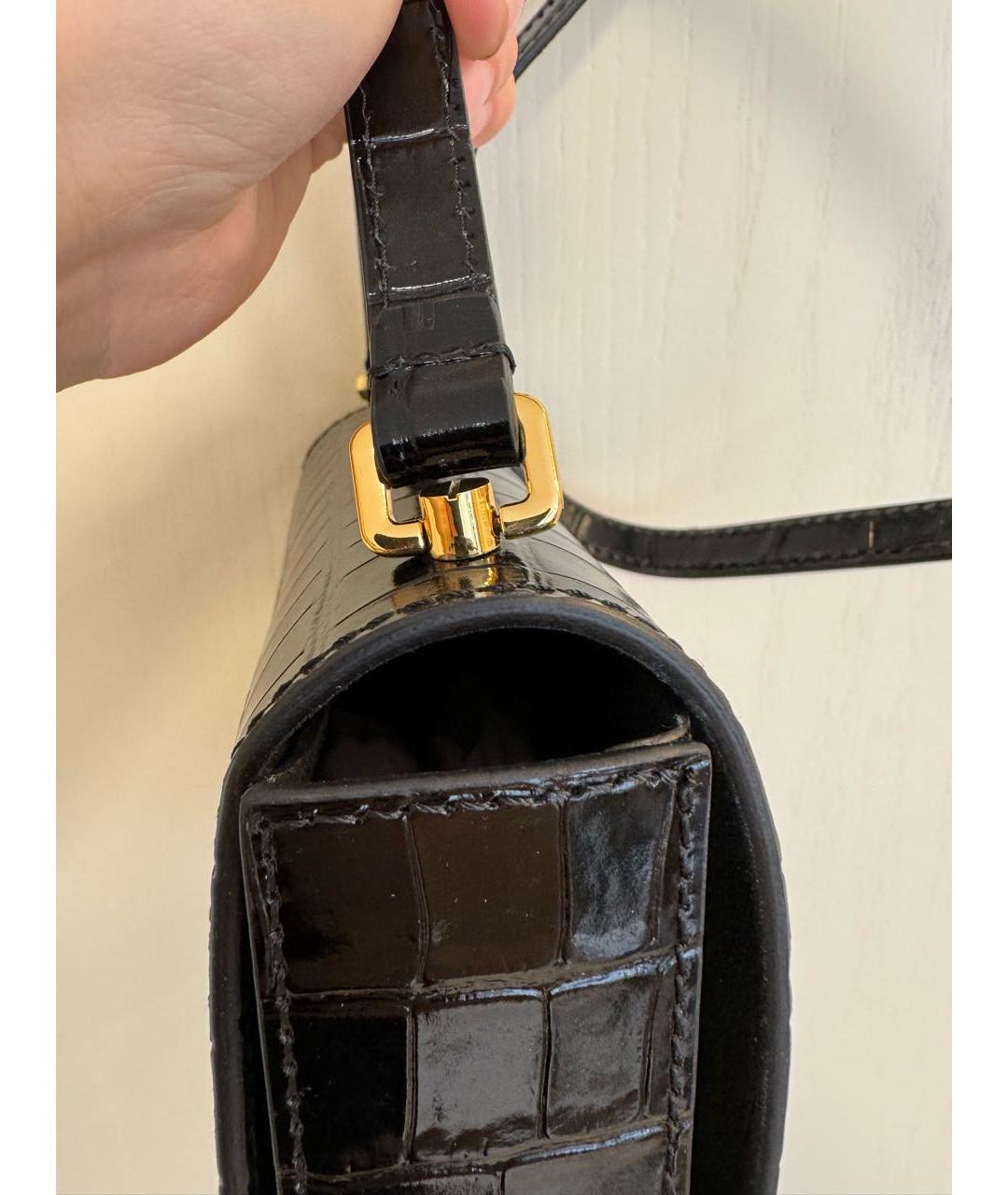 COCCINELLE Черная сумка через плечо из лакированной кожи, фото 5