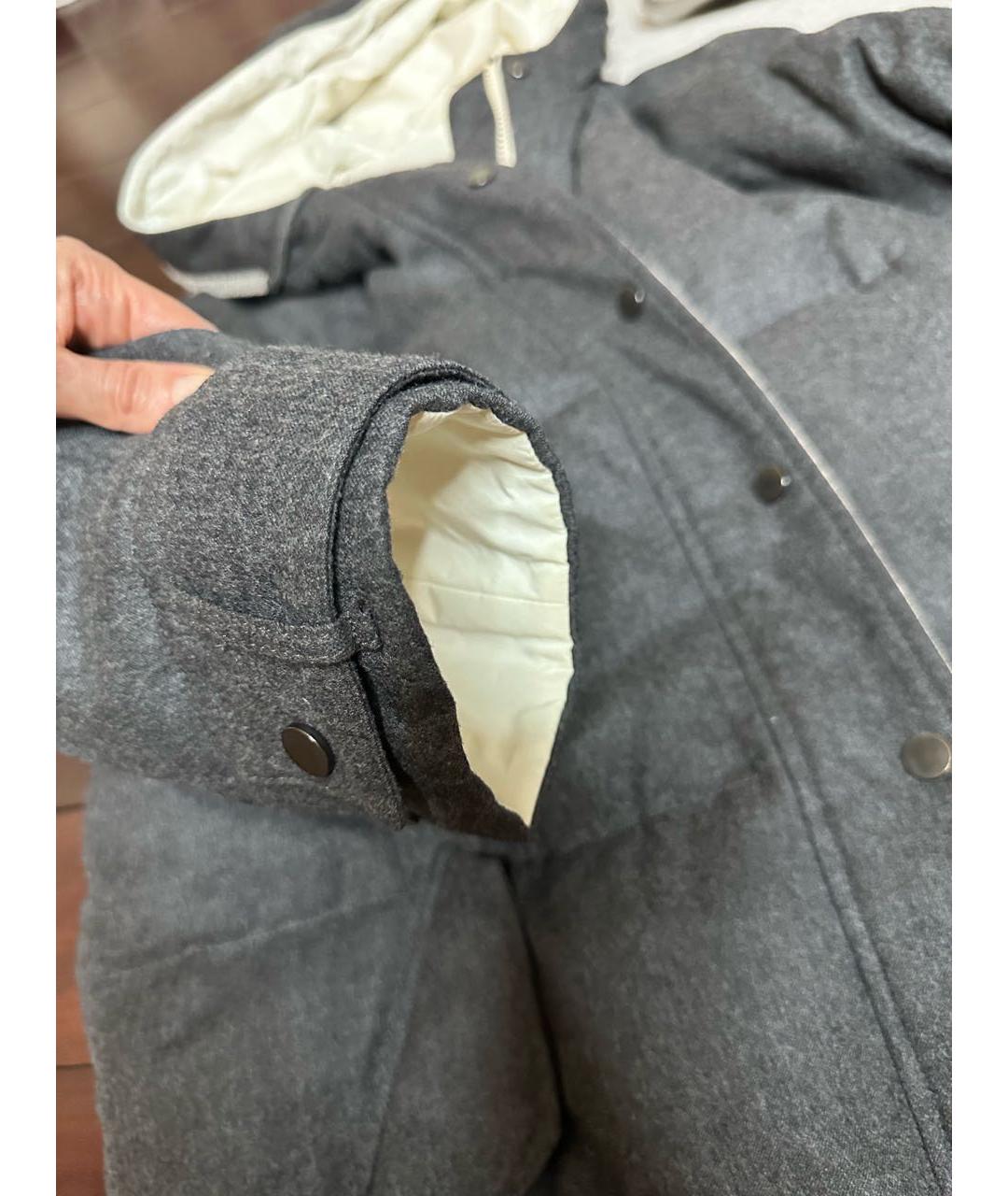 BRUNELLO CUCINELLI Серый кашемировый пуховик, фото 7