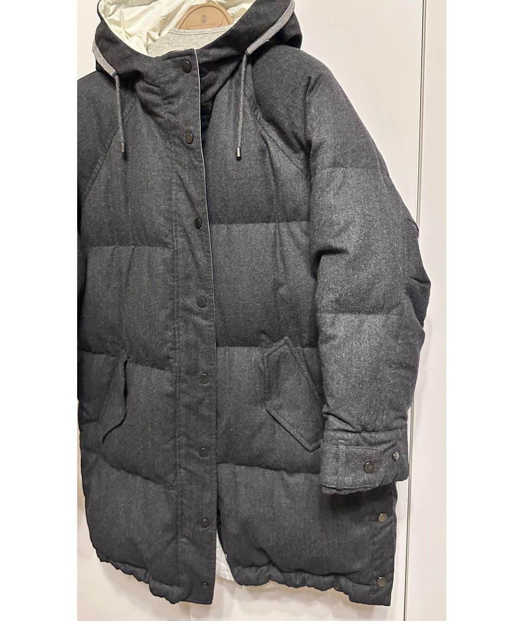 BRUNELLO CUCINELLI Серый кашемировый пуховик, фото 8