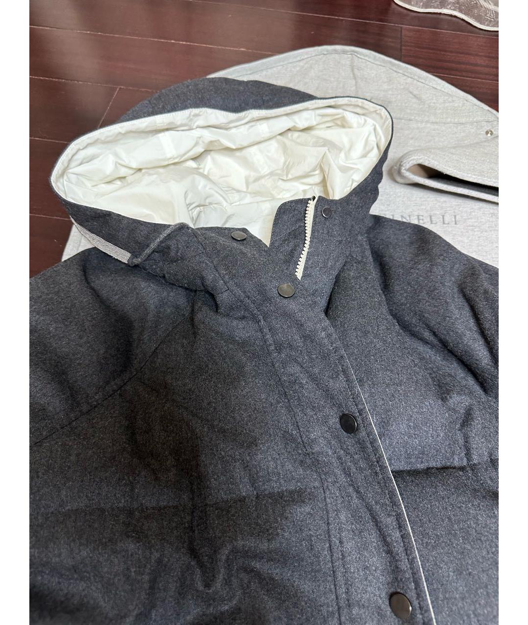 BRUNELLO CUCINELLI Серый кашемировый пуховик, фото 4