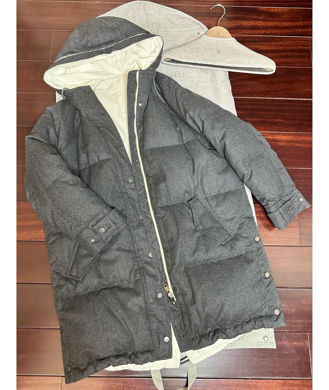 BRUNELLO CUCINELLI Серый кашемировый пуховик, фото 5