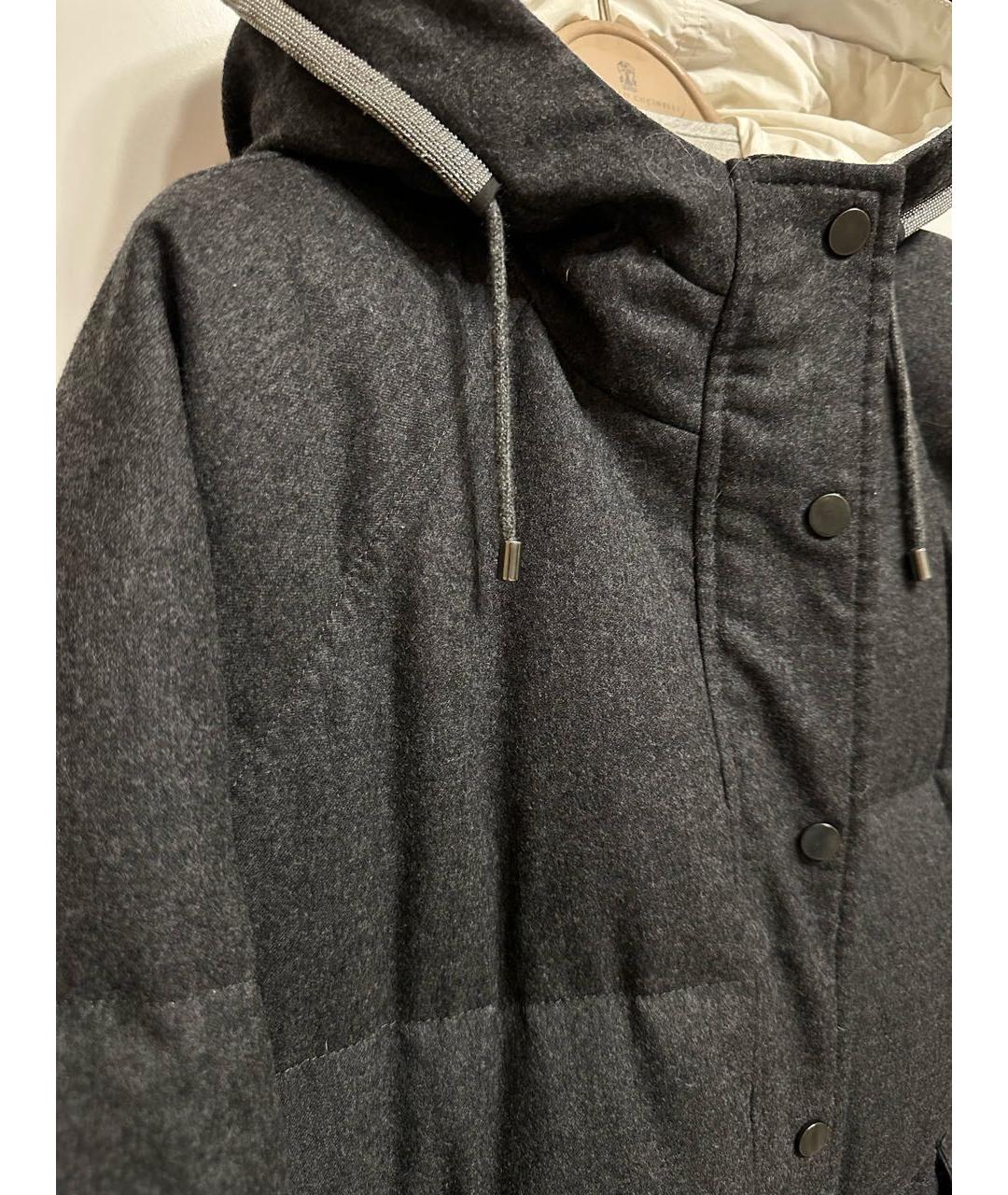 BRUNELLO CUCINELLI Серый кашемировый пуховик, фото 6