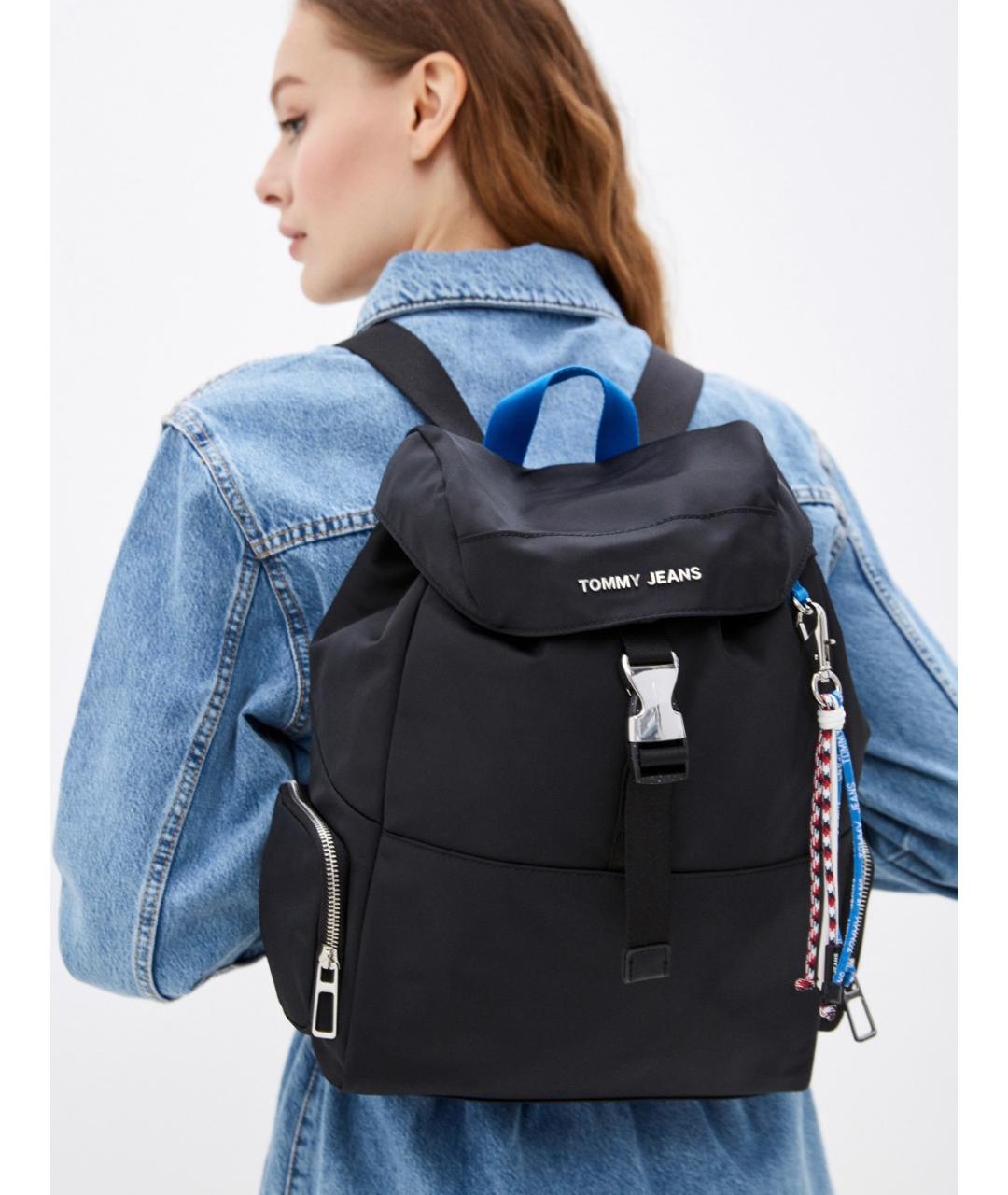 TOMMY HILFIGER Черный тканевый рюкзак, фото 4
