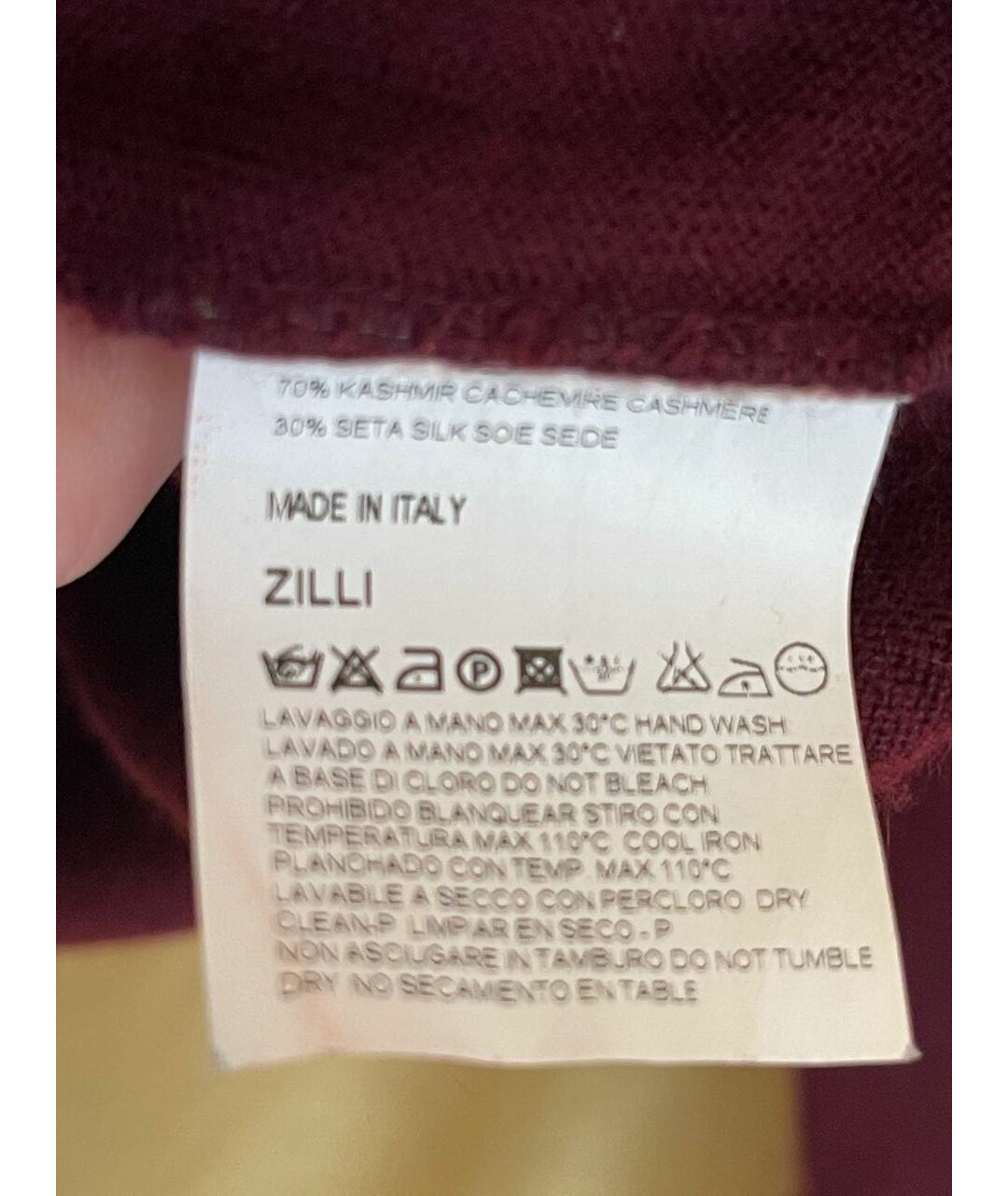 ZILLI Бордовый кашемировый джемпер / свитер, фото 5