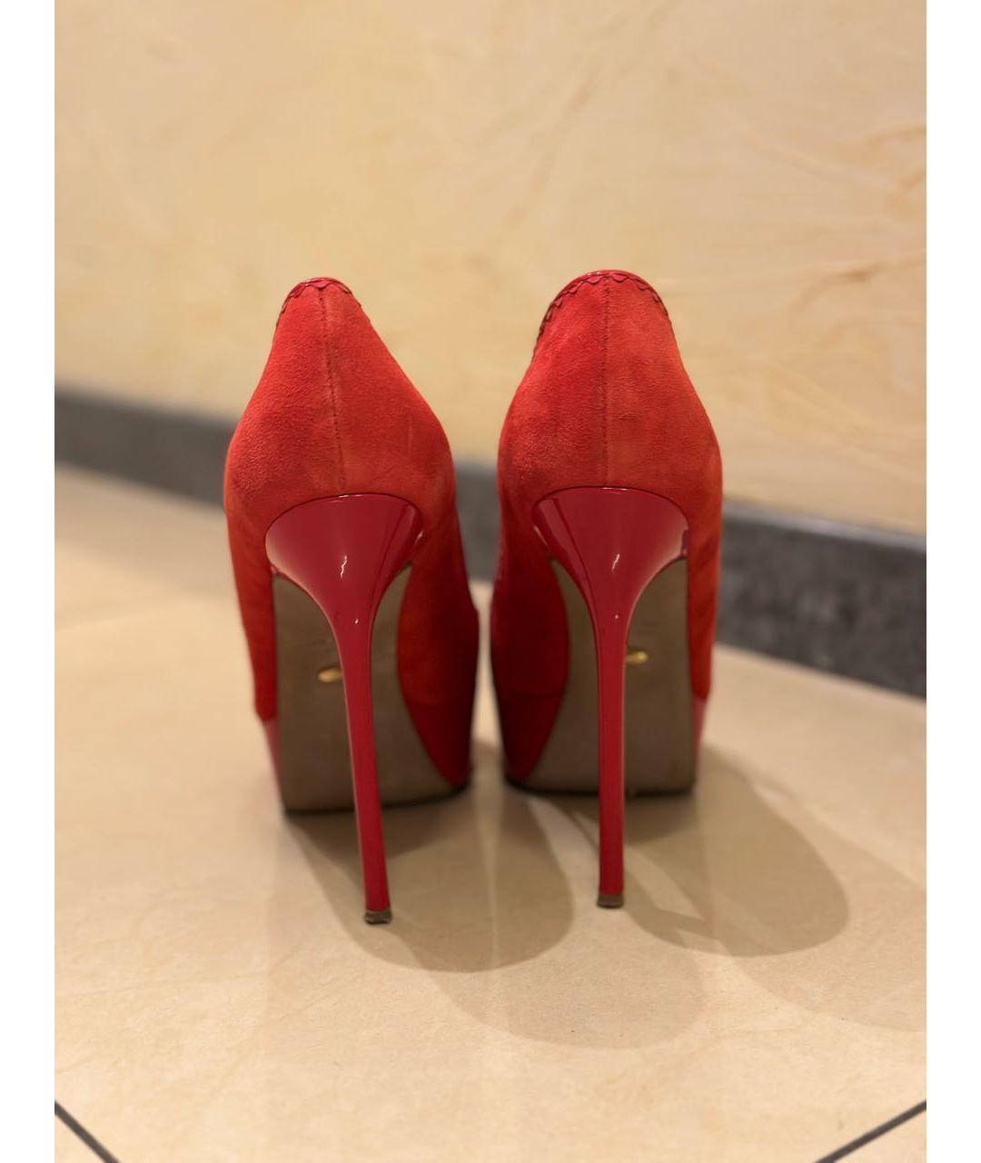 SERGIO ROSSI Красные замшевые туфли, фото 3