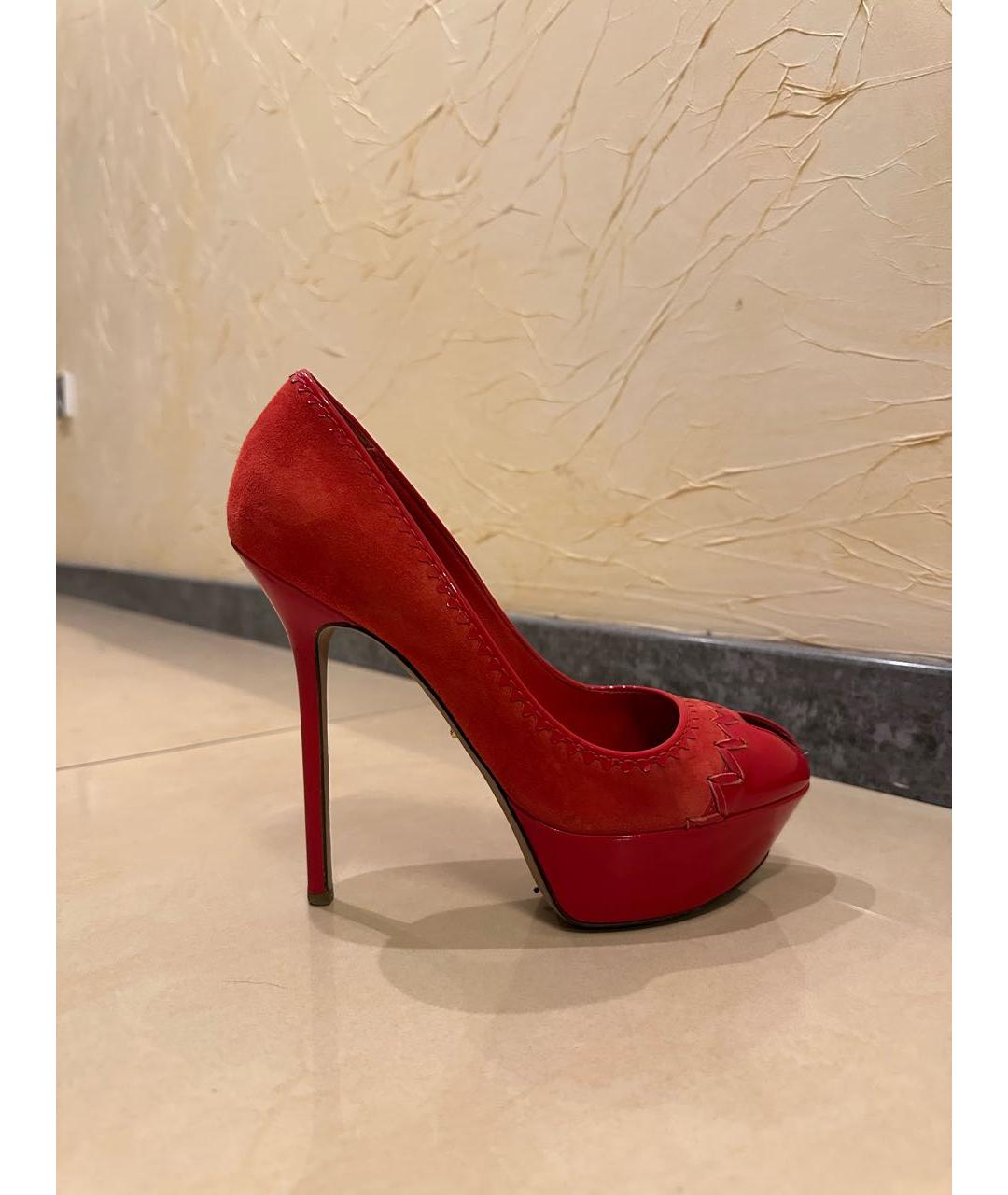 SERGIO ROSSI Красные замшевые туфли, фото 6