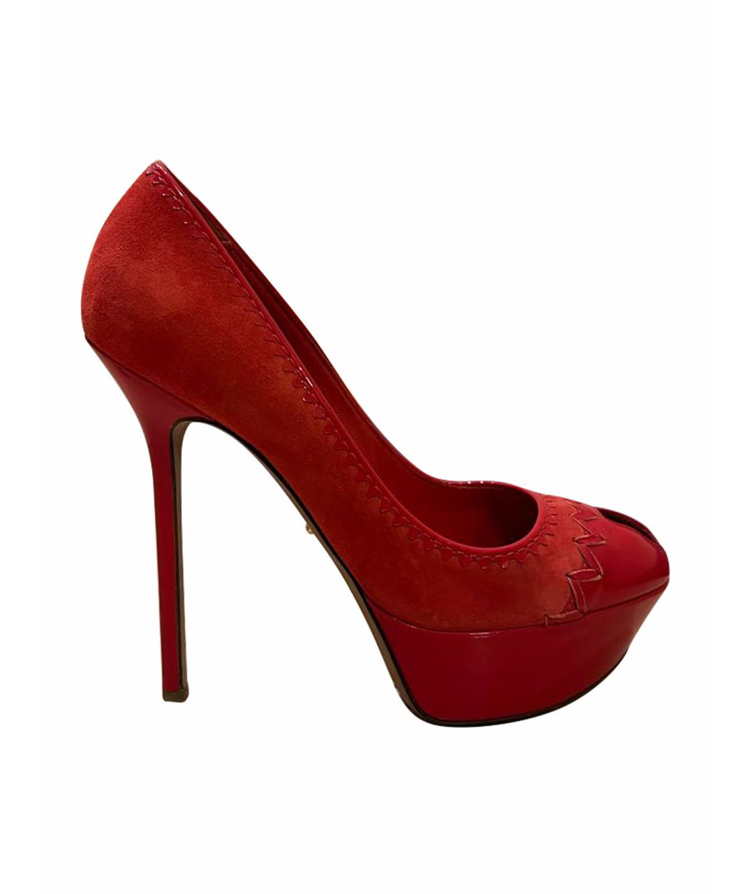 SERGIO ROSSI Красные замшевые туфли, фото 1