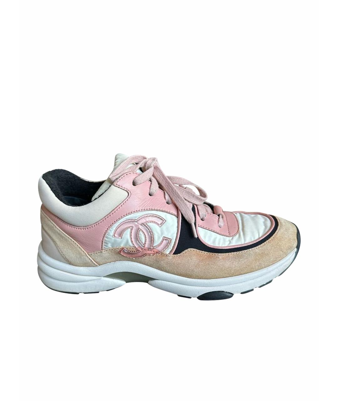 CHANEL PRE-OWNED Розовые замшевые кроссовки, фото 1