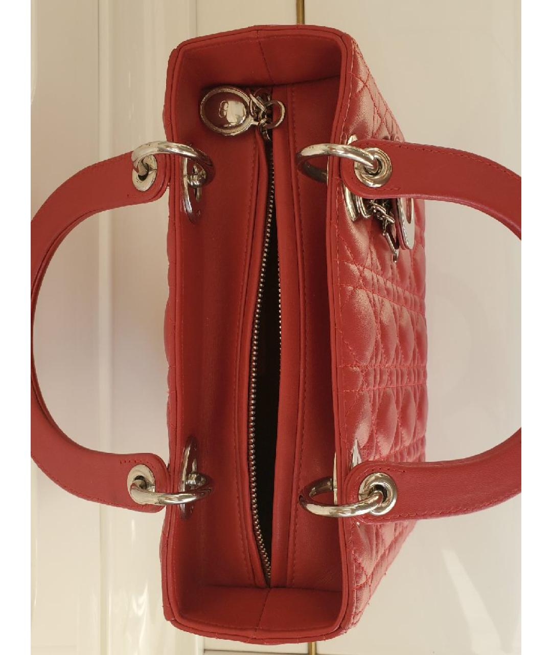 CHRISTIAN DIOR PRE-OWNED Красная кожаная сумка через плечо, фото 4