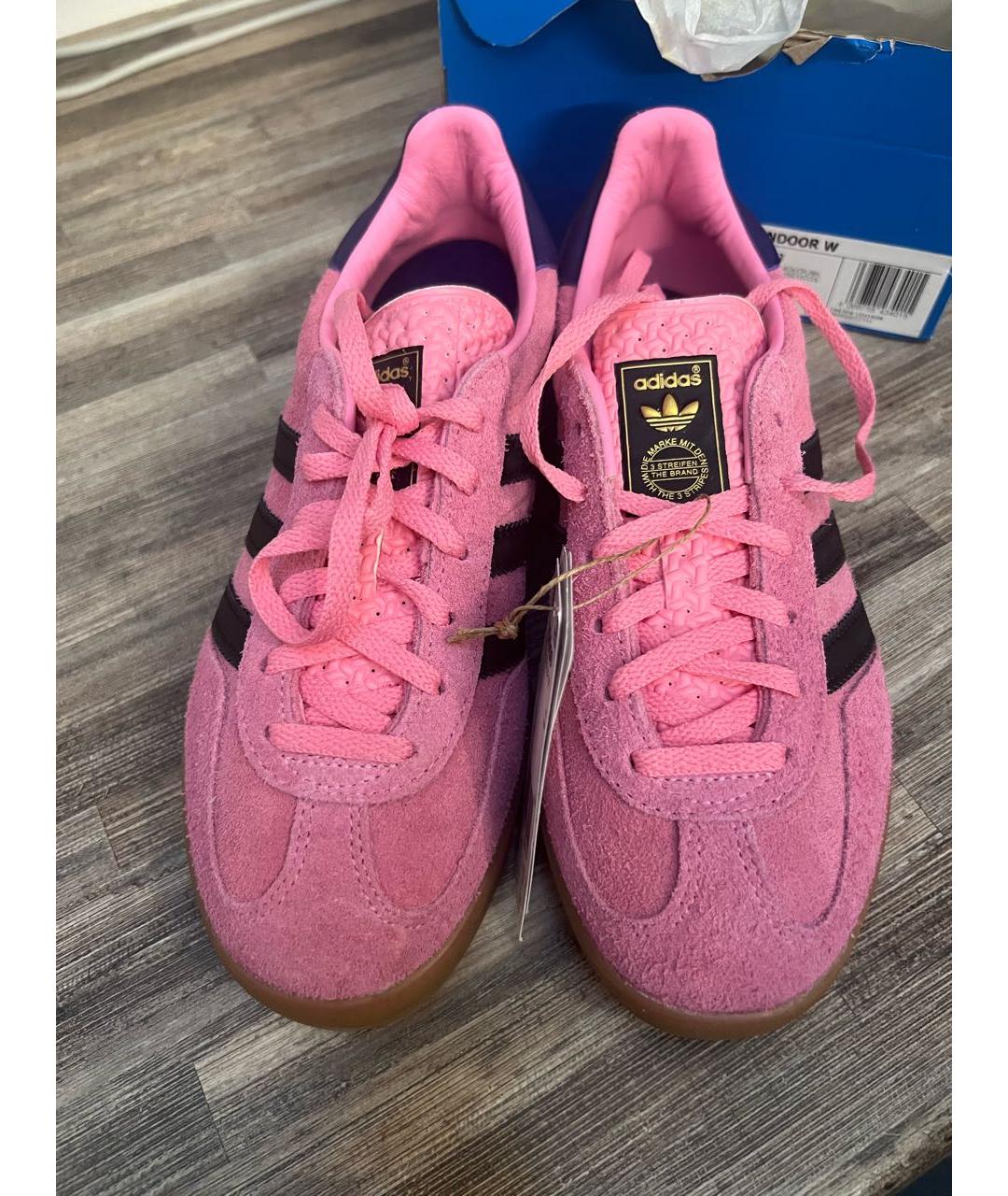 ADIDAS Розовые замшевые кеды, фото 2