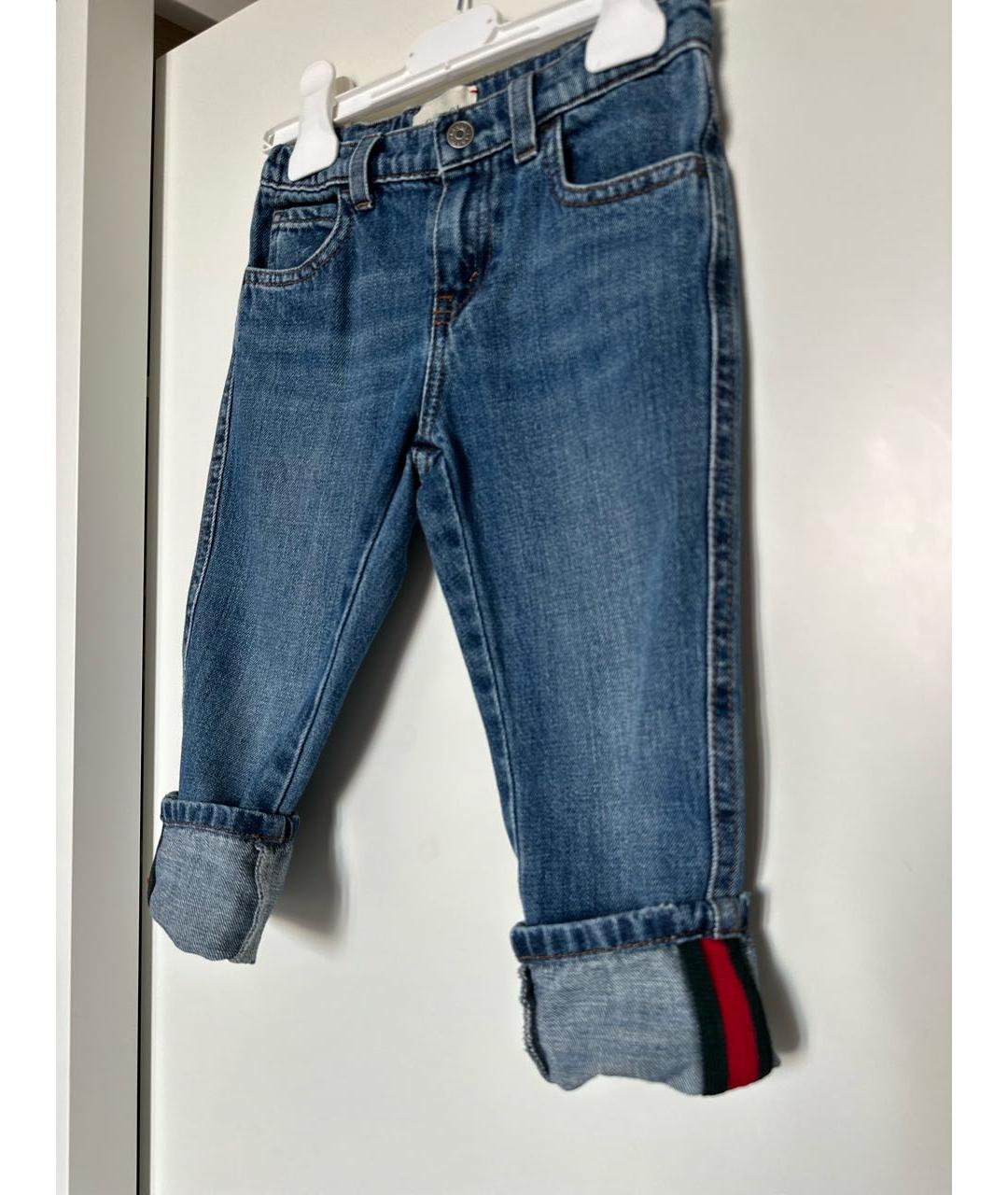 GUCCI KIDS Темно-синие хлопковые детские джинсы, фото 5