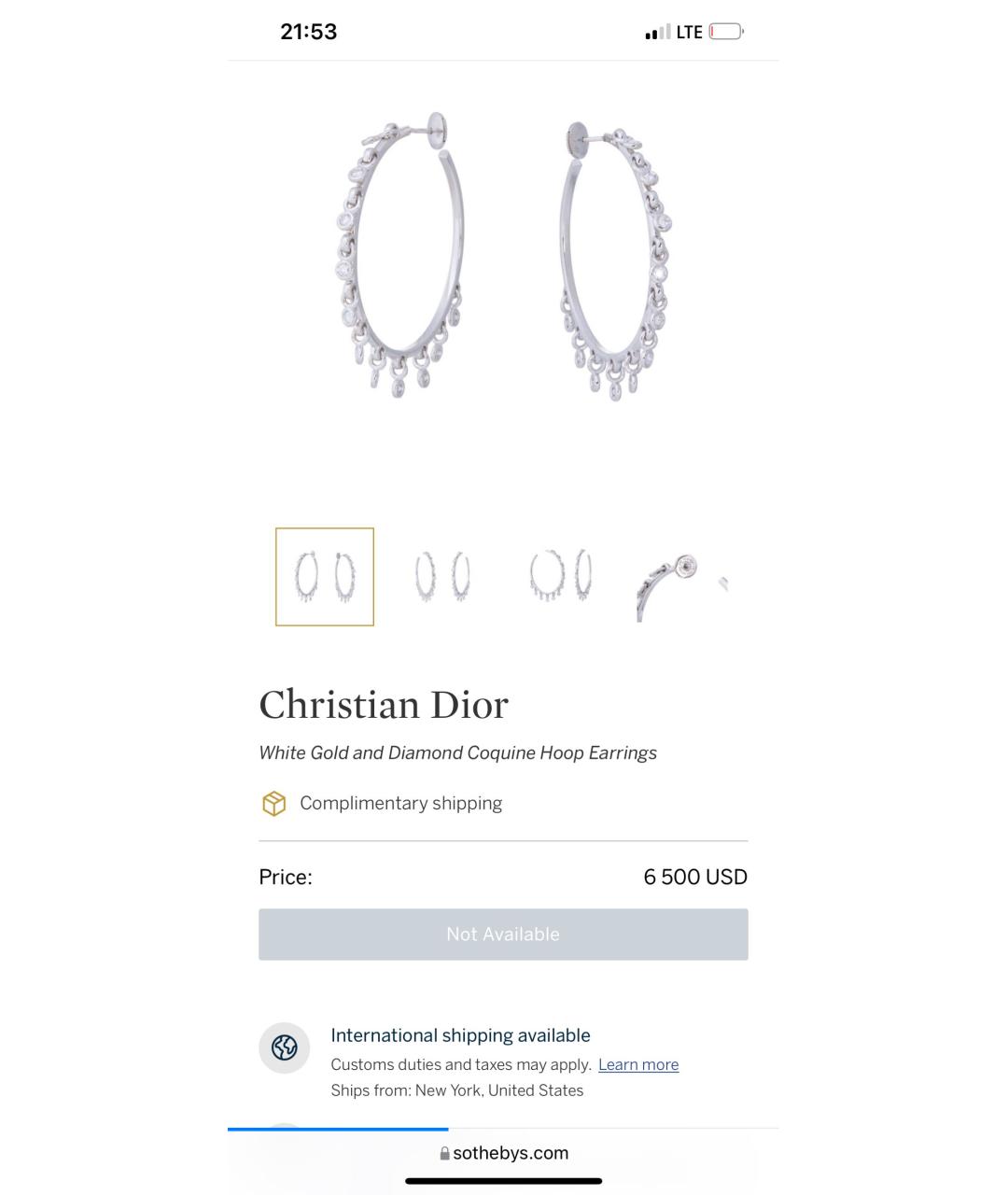 CHRISTIAN DIOR Белые серьги из белого золота, фото 5