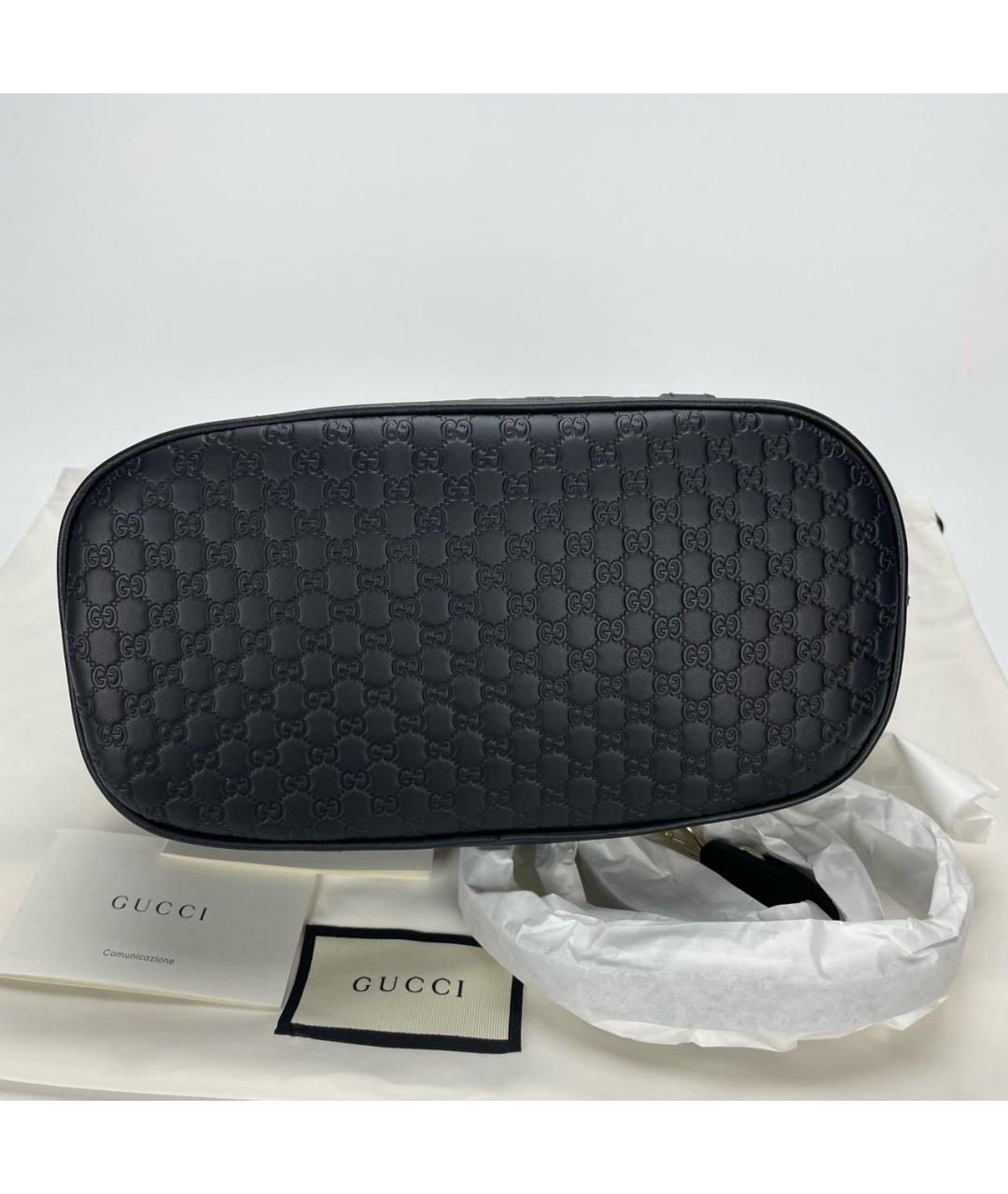 GUCCI Черная кожаная сумка с короткими ручками, фото 8