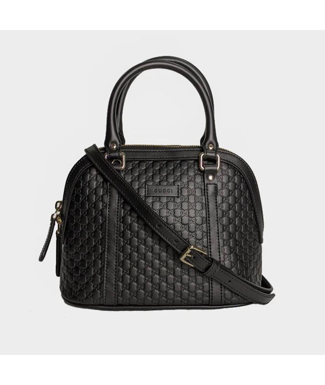 GUCCI Черная кожаная сумка с короткими ручками, фото 9