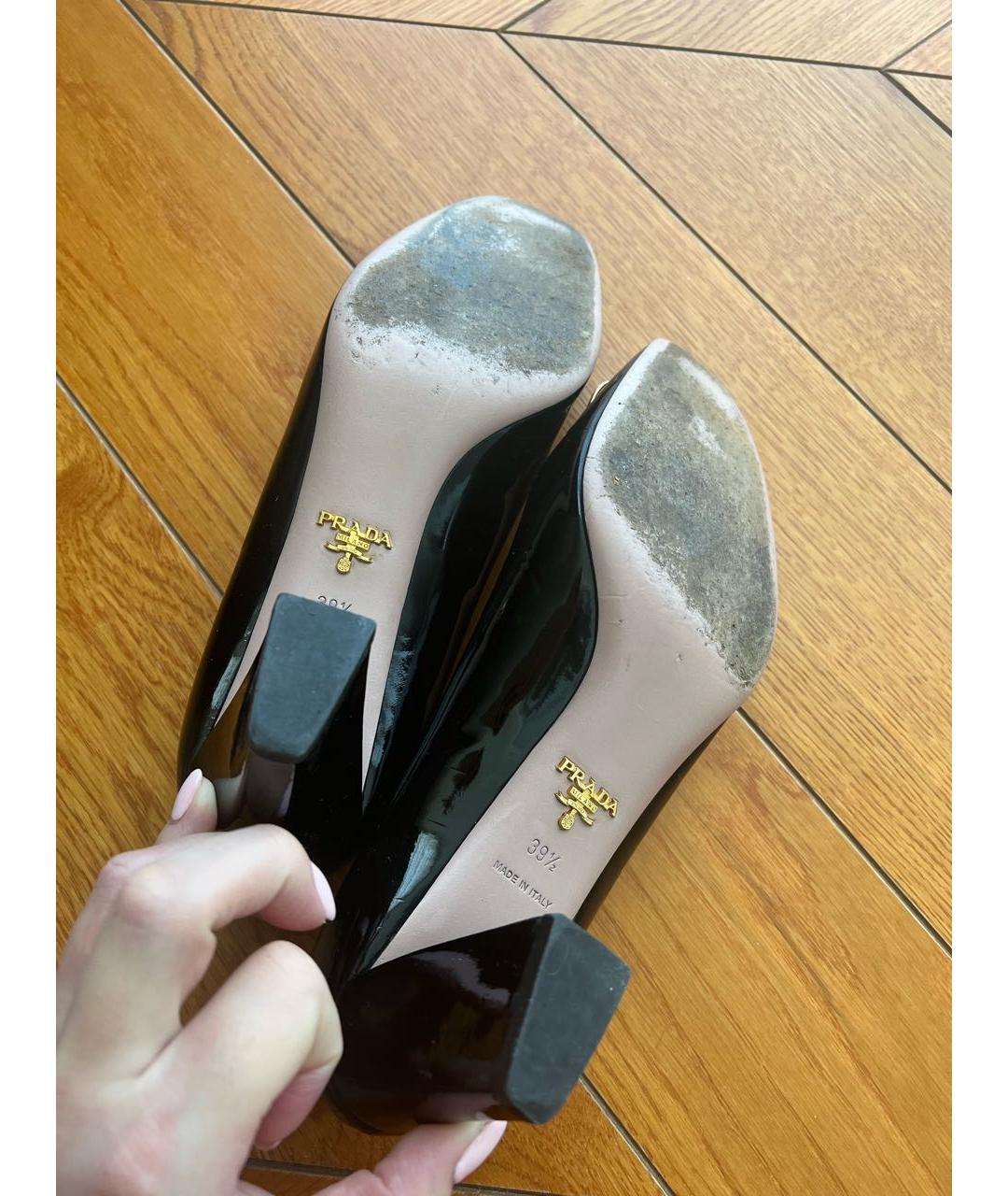 PRADA Черные кожаные туфли, фото 5