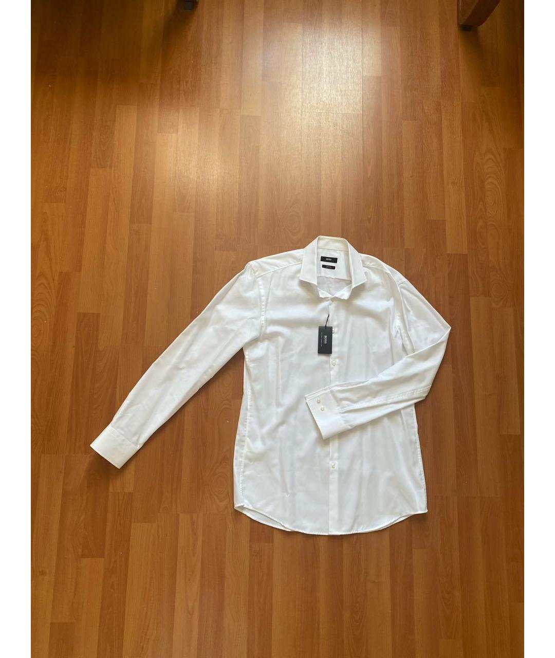 HUGO BOSS Белая хлопковая классическая рубашка, фото 6