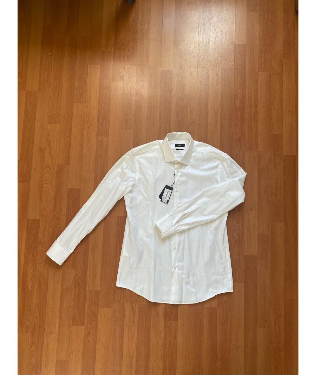 HUGO BOSS Белая хлопковая классическая рубашка, фото 5