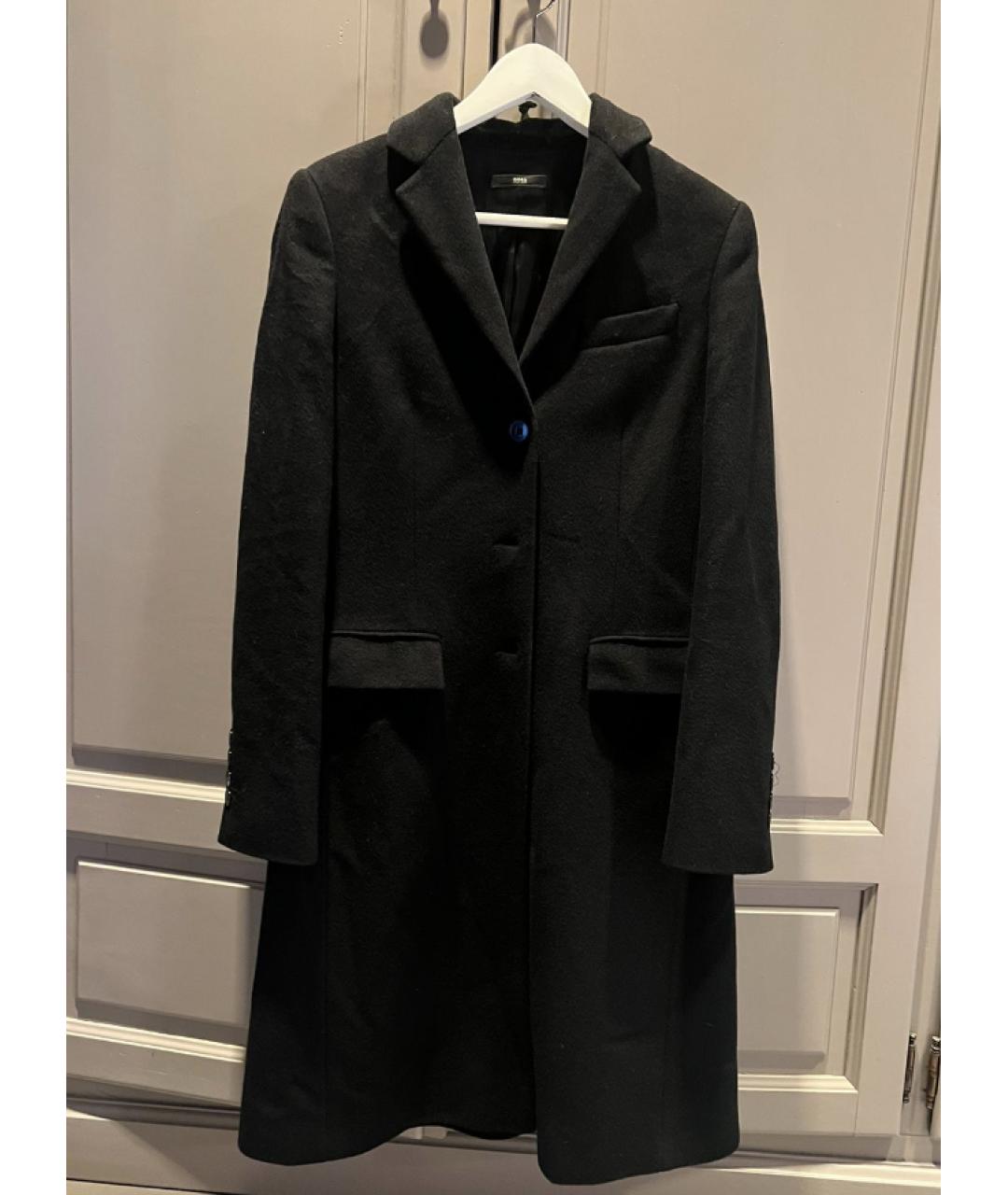 HUGO BOSS Черное шерстяное пальто, фото 7