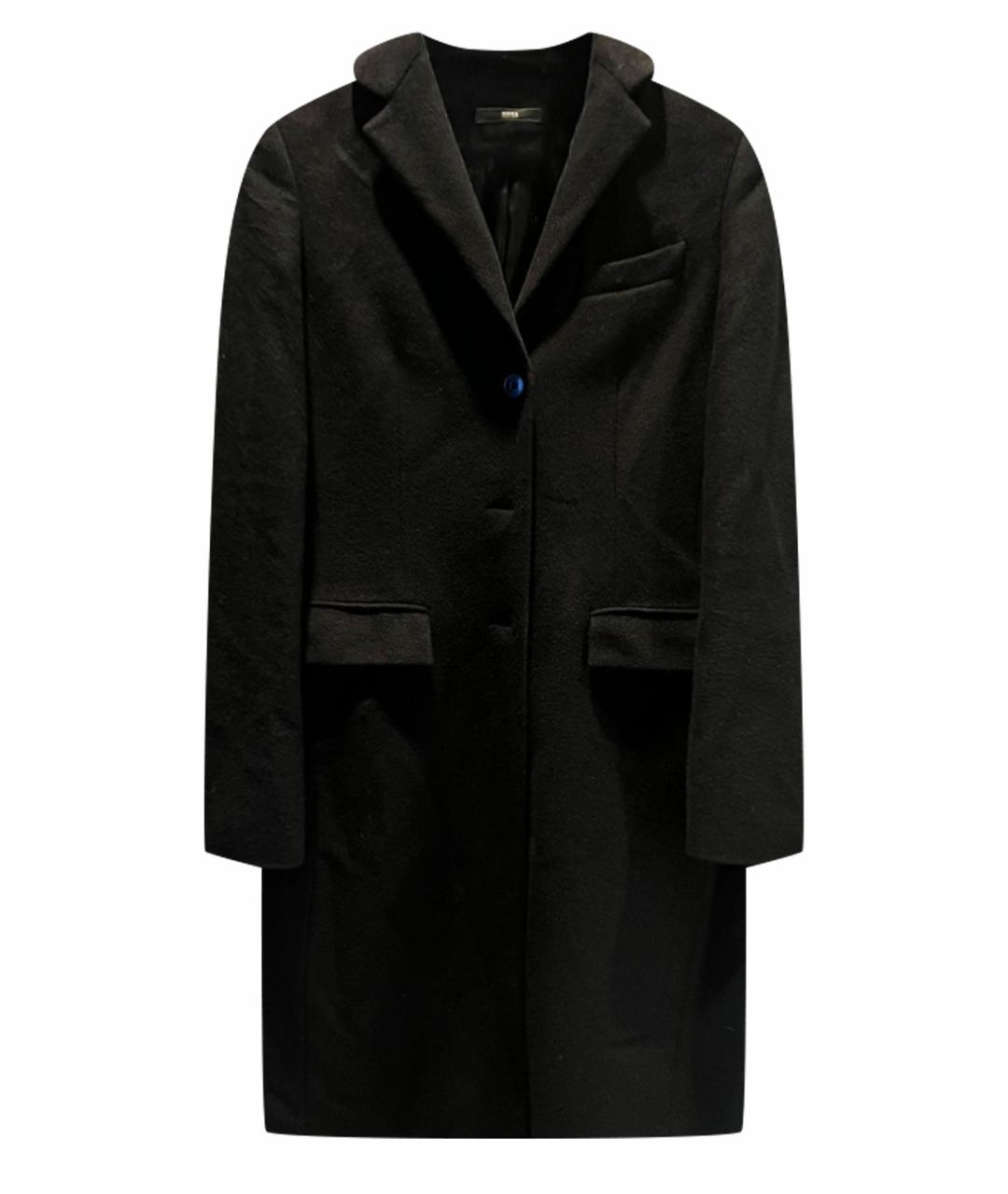 HUGO BOSS Черное шерстяное пальто, фото 1