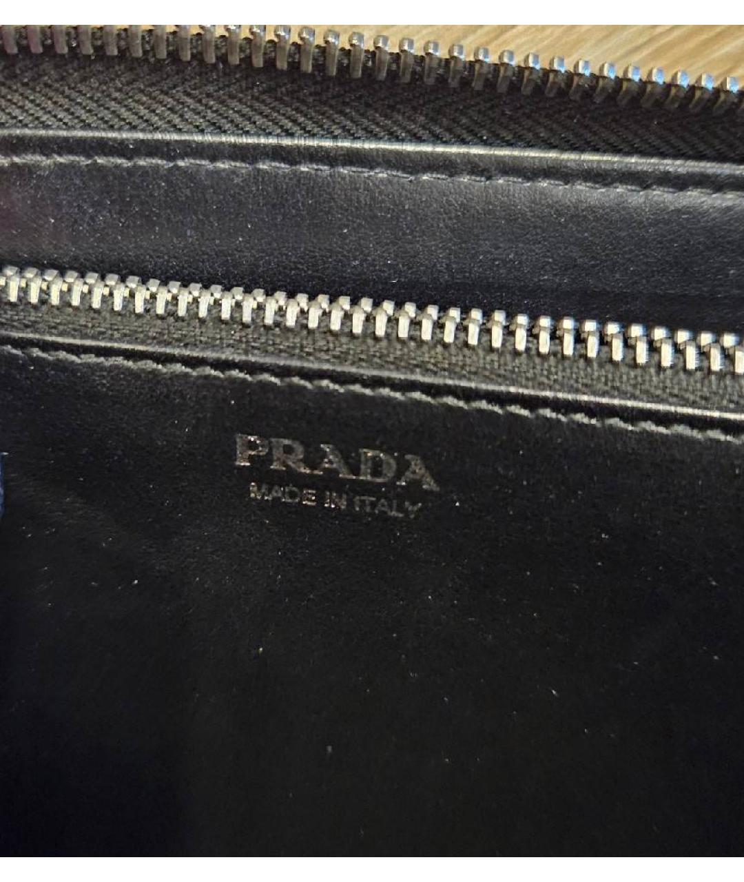 PRADA Черный кожаный кошелек, фото 6