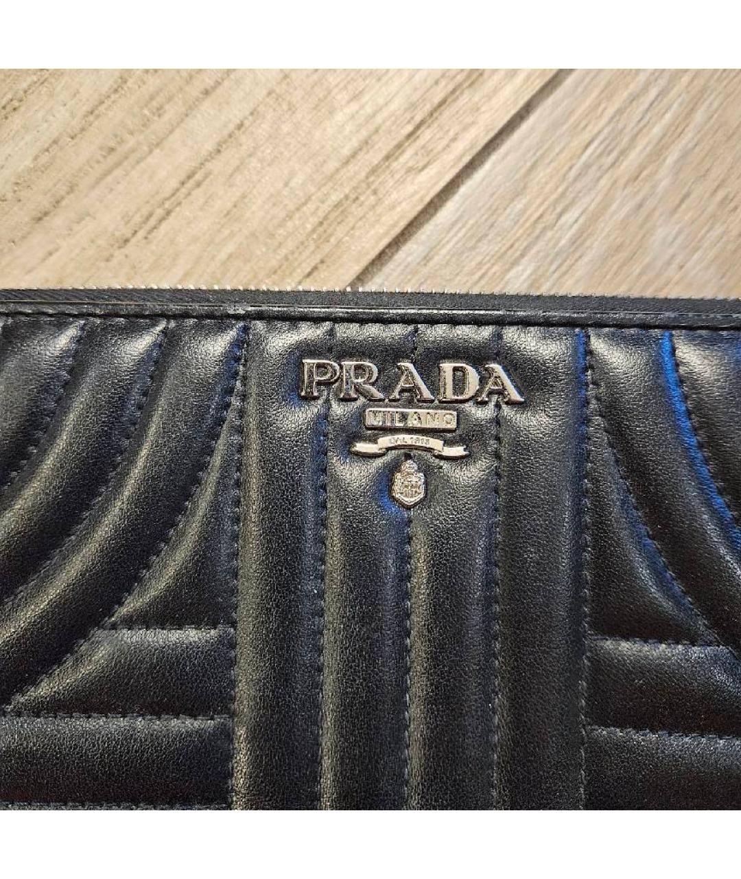 PRADA Черный кожаный кошелек, фото 5