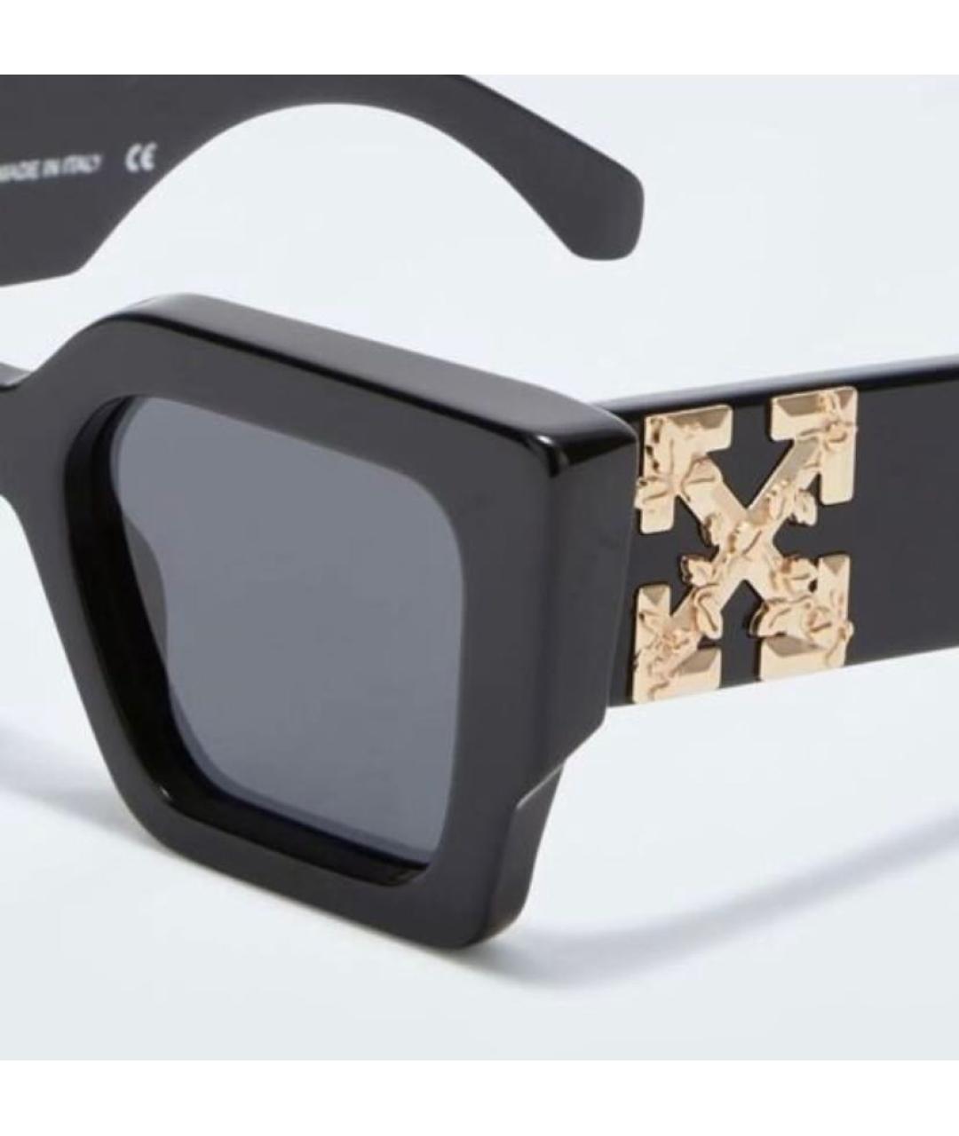 OFF-WHITE Черные пластиковые солнцезащитные очки, фото 3
