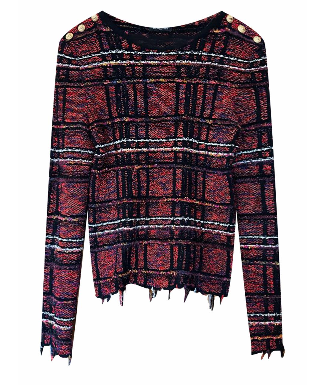 BALMAIN Бордовый полиэстеровый джемпер / свитер, фото 1