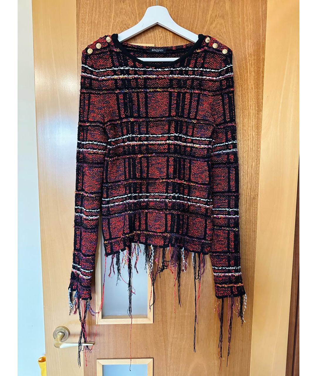 BALMAIN Бордовый полиэстеровый джемпер / свитер, фото 5