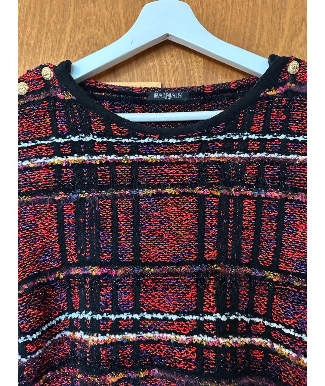 BALMAIN Бордовый полиэстеровый джемпер / свитер, фото 2