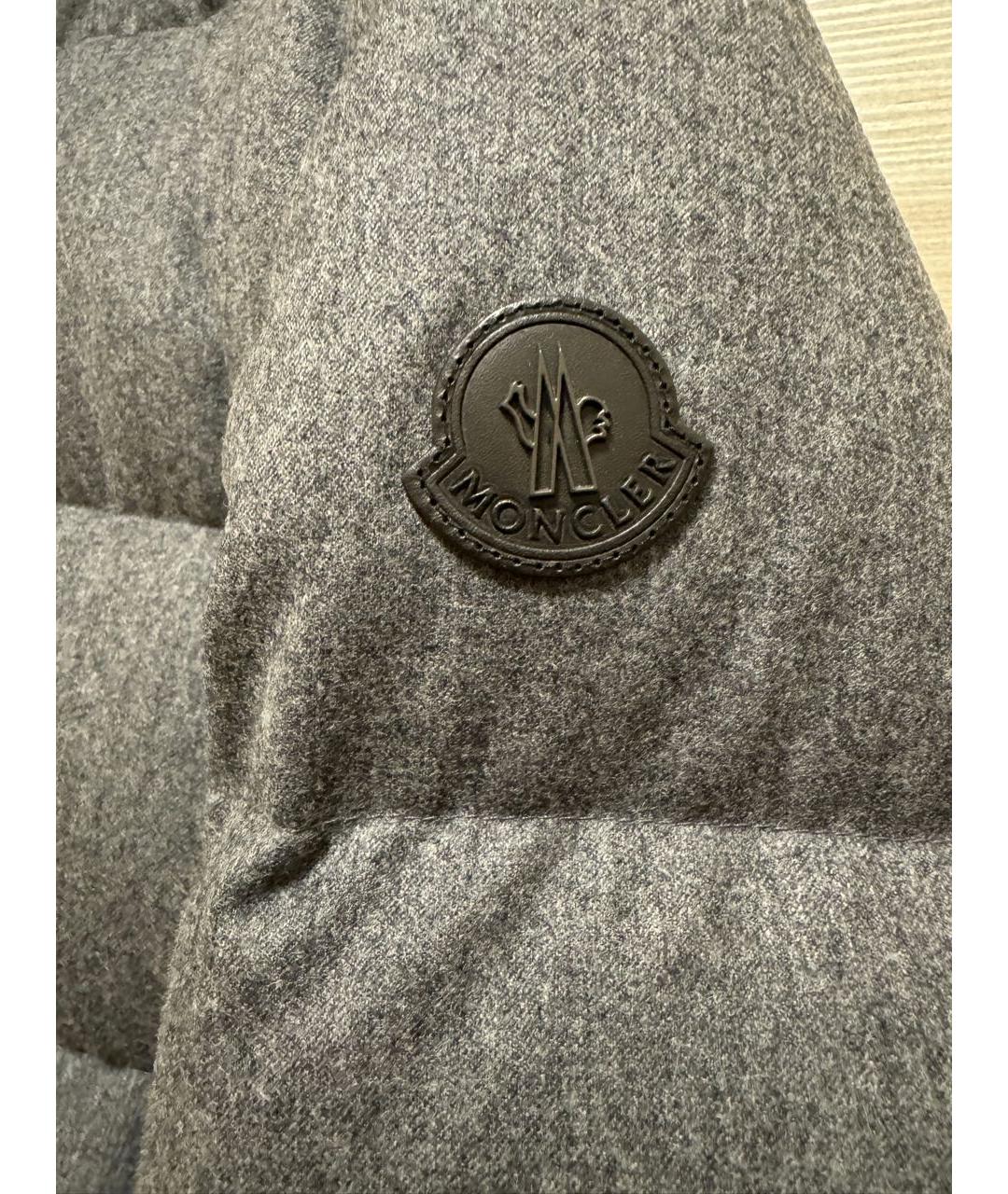 MONCLER Серый шерстяной пуховик, фото 4