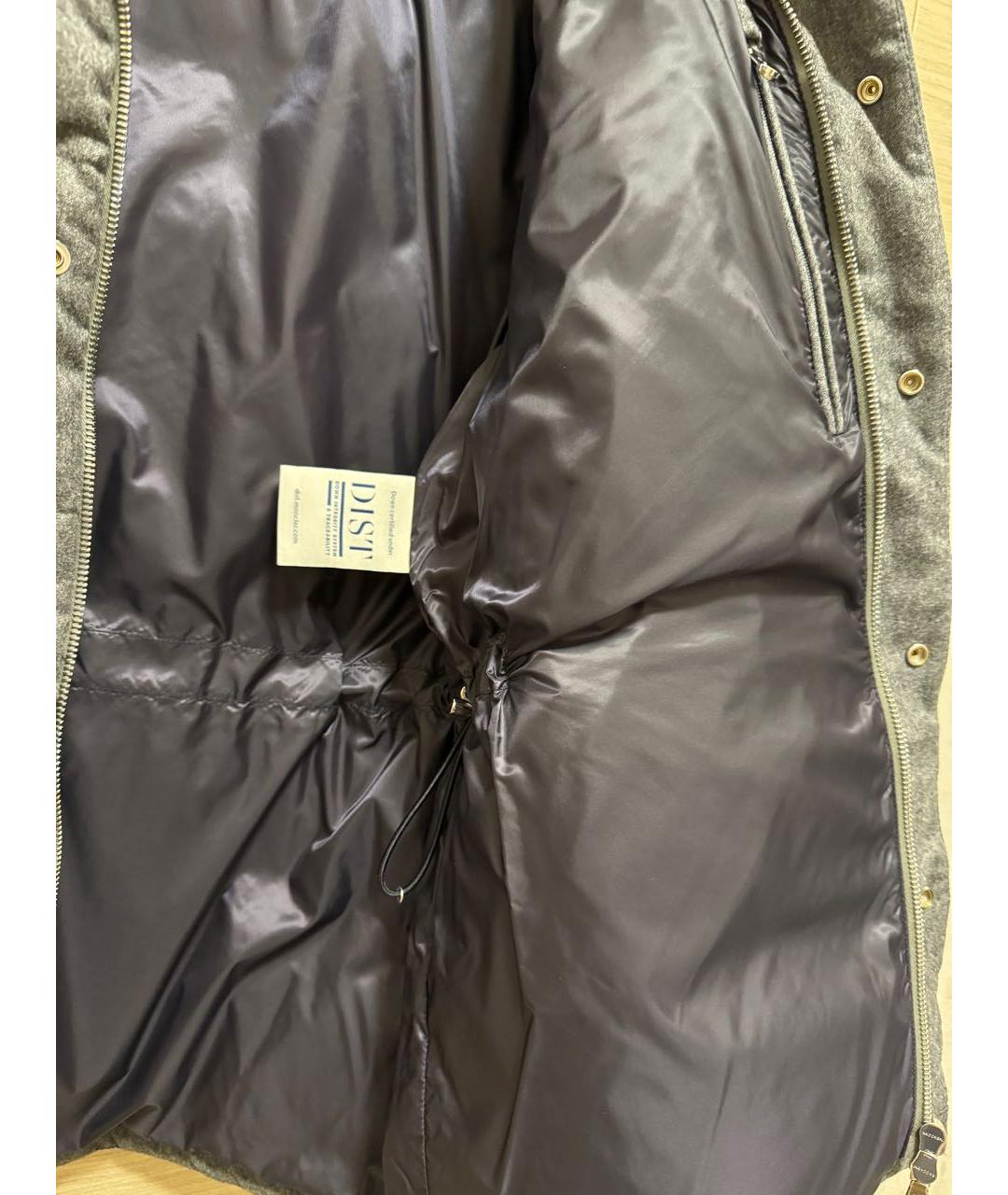 MONCLER Серый шерстяной пуховик, фото 5