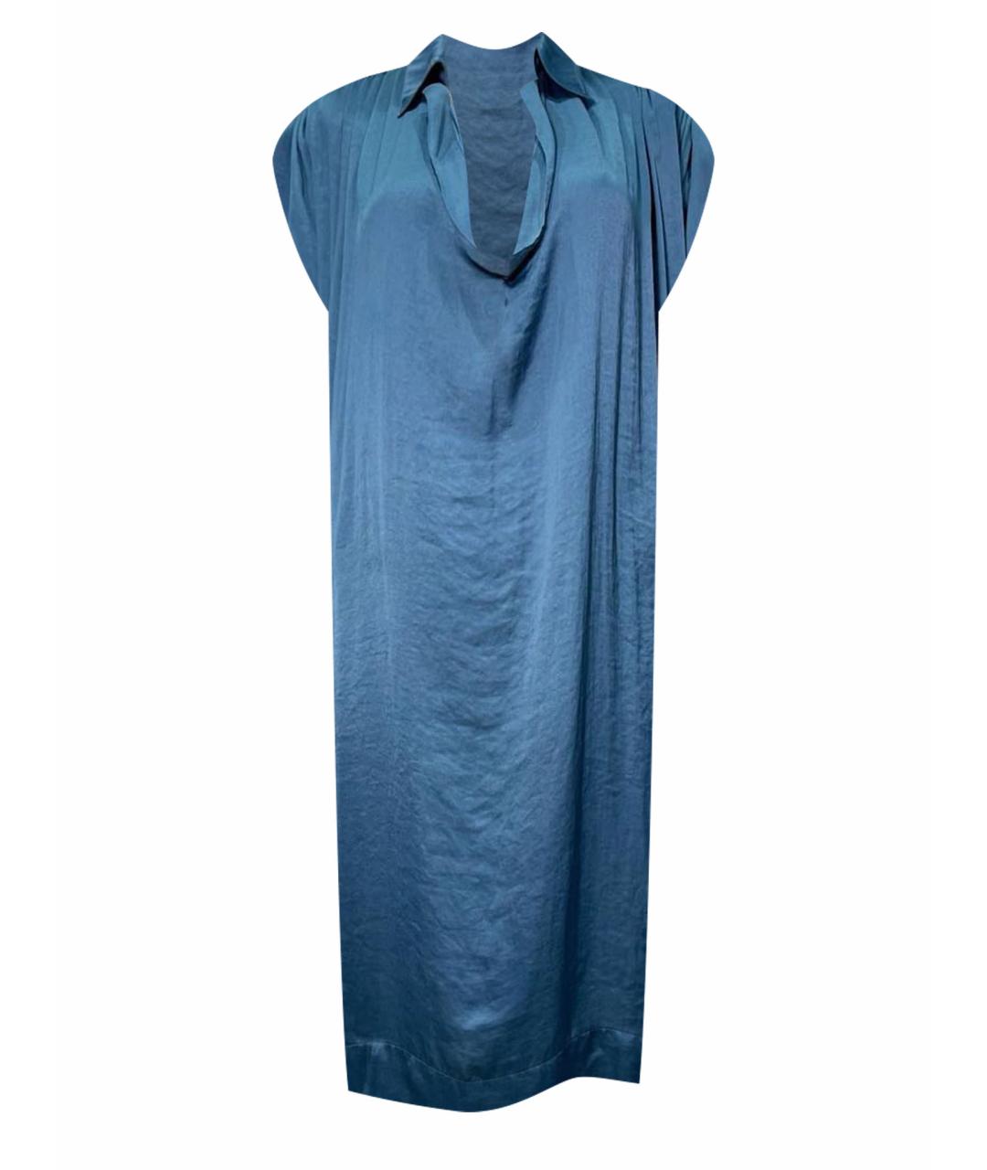 LANVIN Темно-синее полиэстеровое повседневное платье, фото 1