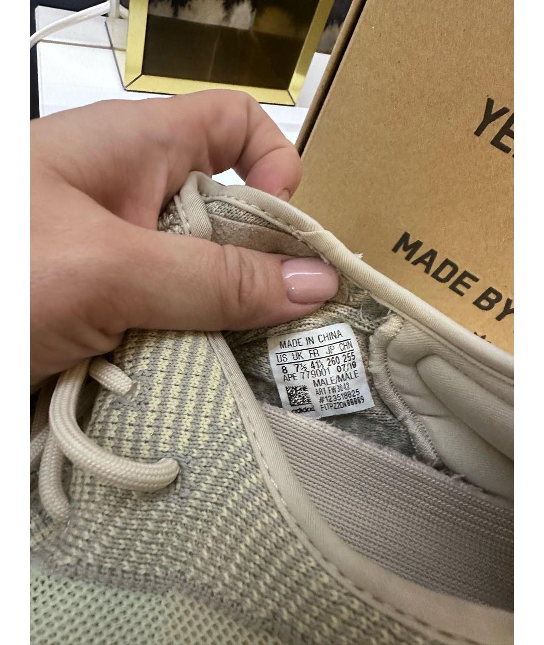 ADIDAS YEEZY Бежевые текстильные кроссовки, фото 6