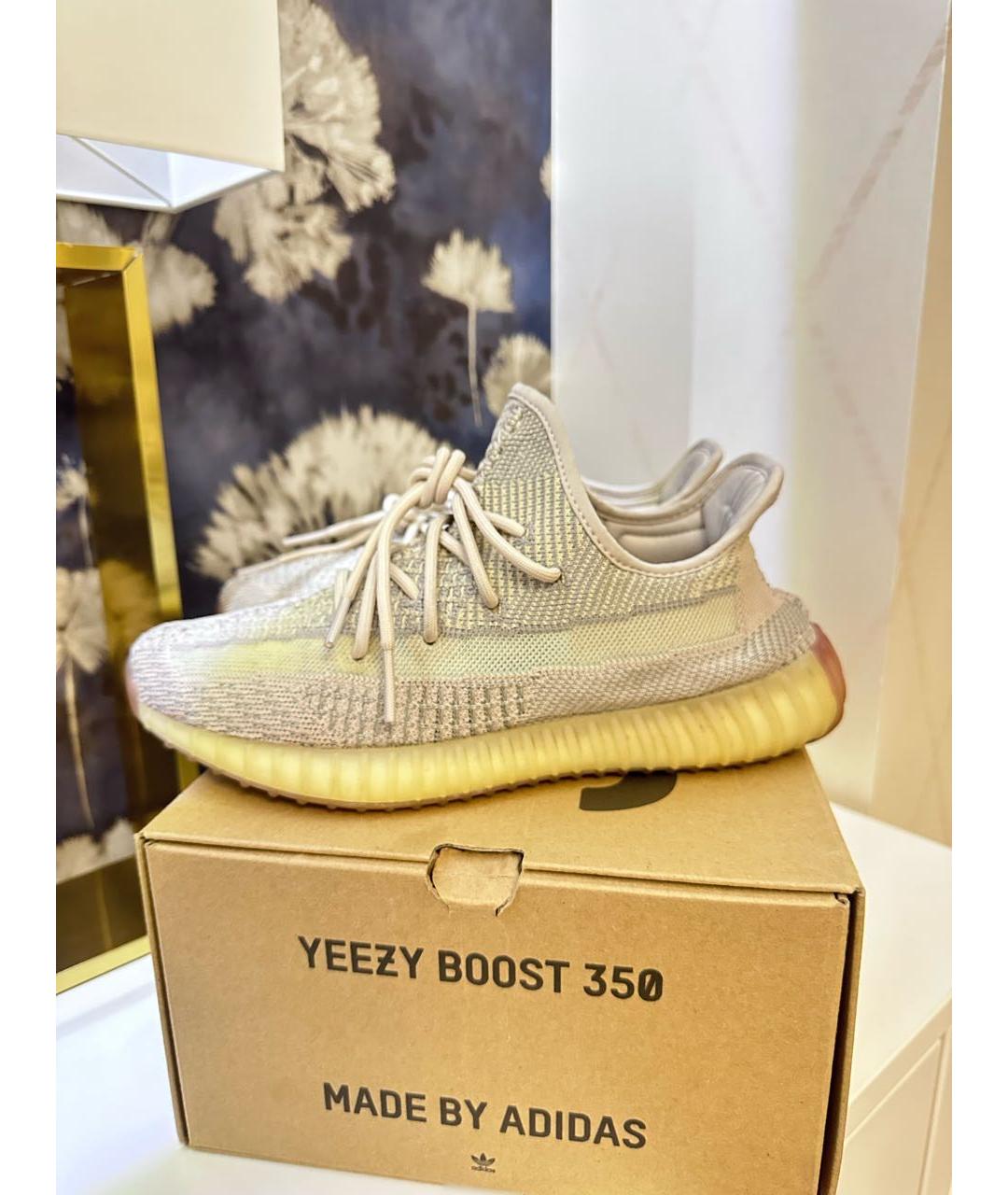 ADIDAS YEEZY Бежевые текстильные кроссовки, фото 7