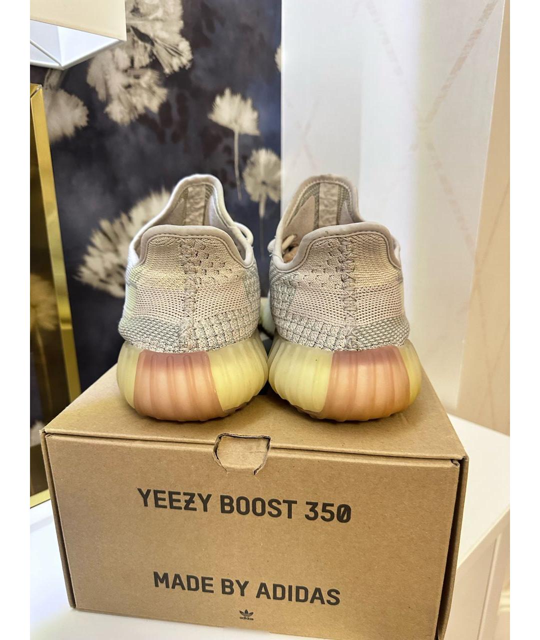 ADIDAS YEEZY Бежевые текстильные кроссовки, фото 3