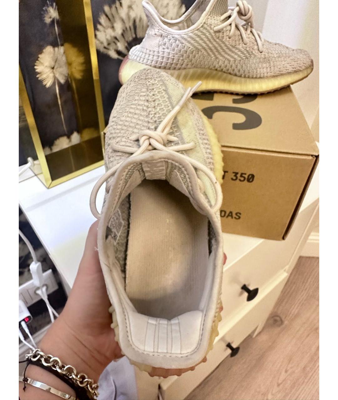 ADIDAS YEEZY Бежевые текстильные кроссовки, фото 4