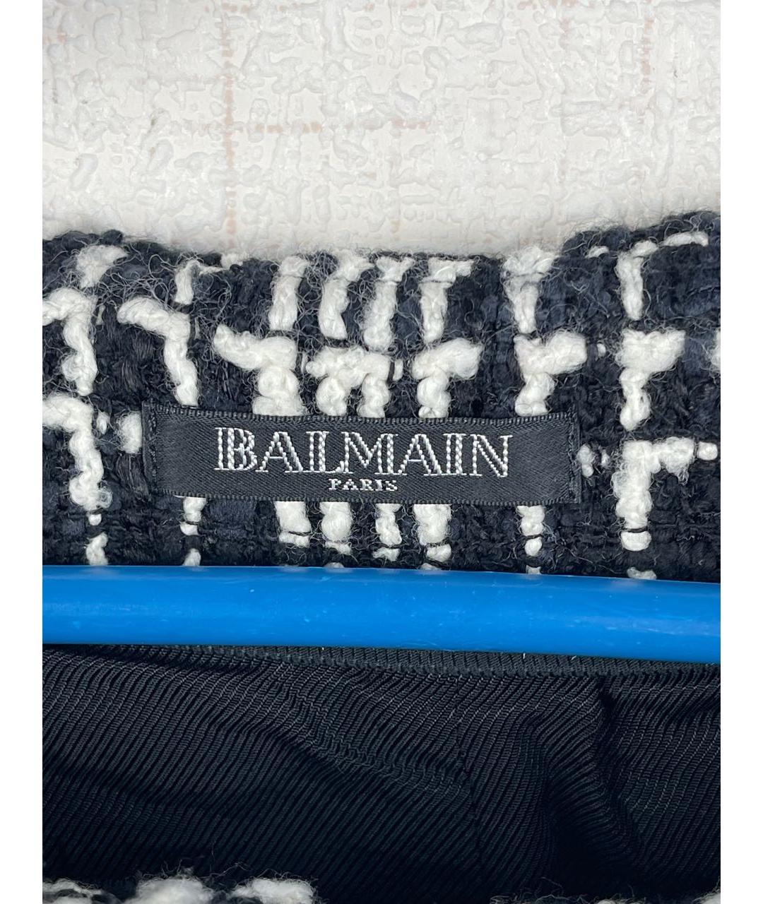 BALMAIN Черная хлопковая юбка мини, фото 4