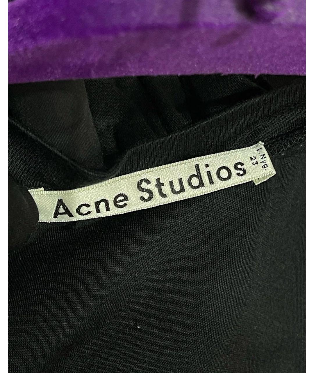 ACNE STUDIOS Черное хлопко-эластановое повседневное платье, фото 3