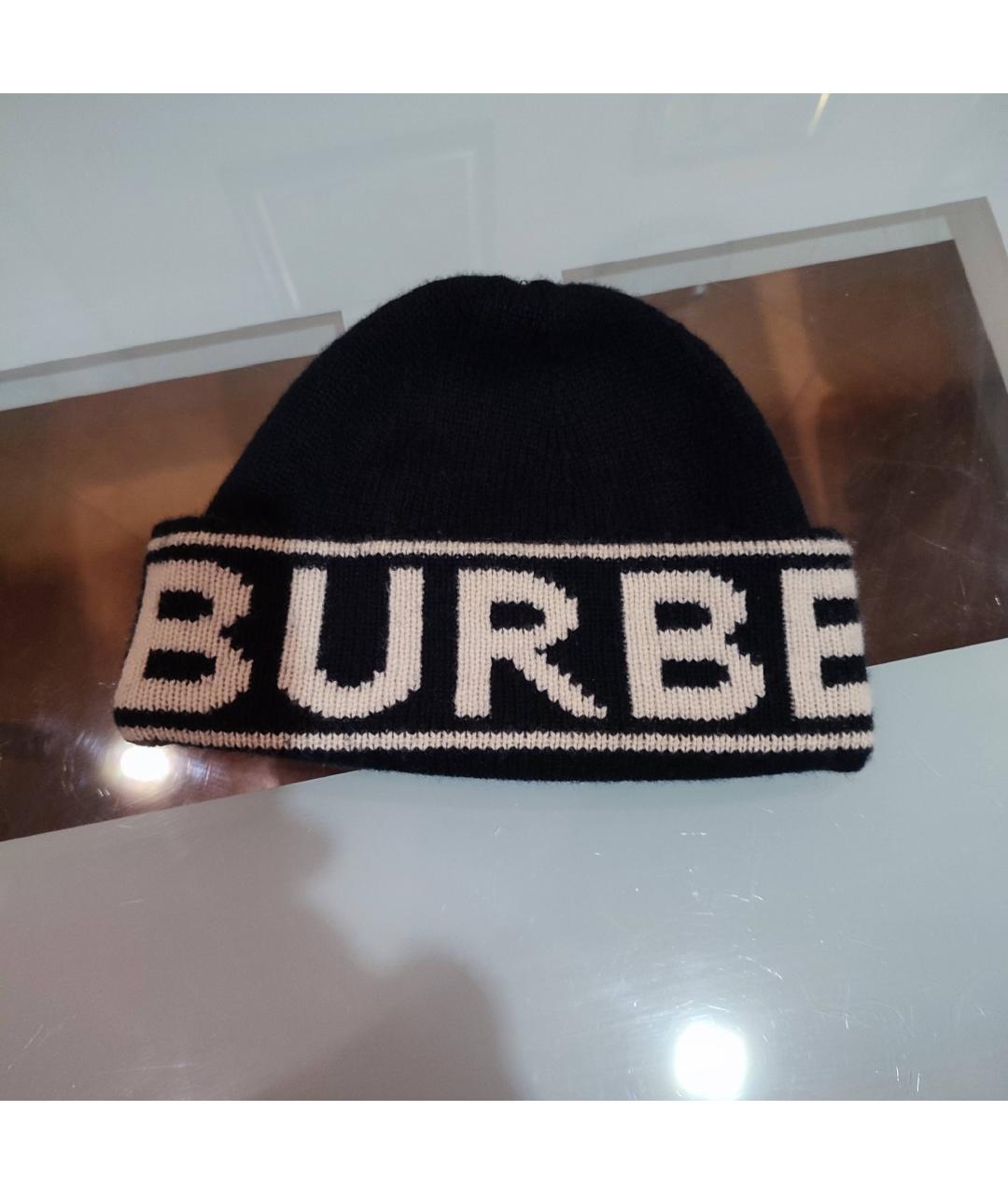 BURBERRY Черная кашемировая шапка, фото 2