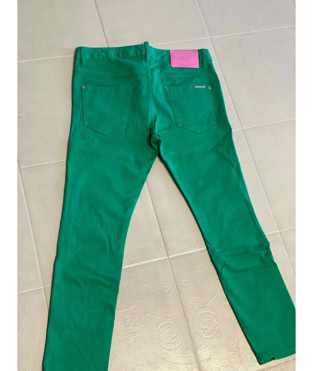 DSQUARED2 Зеленые хлопко-эластановые джинсы слим, фото 2
